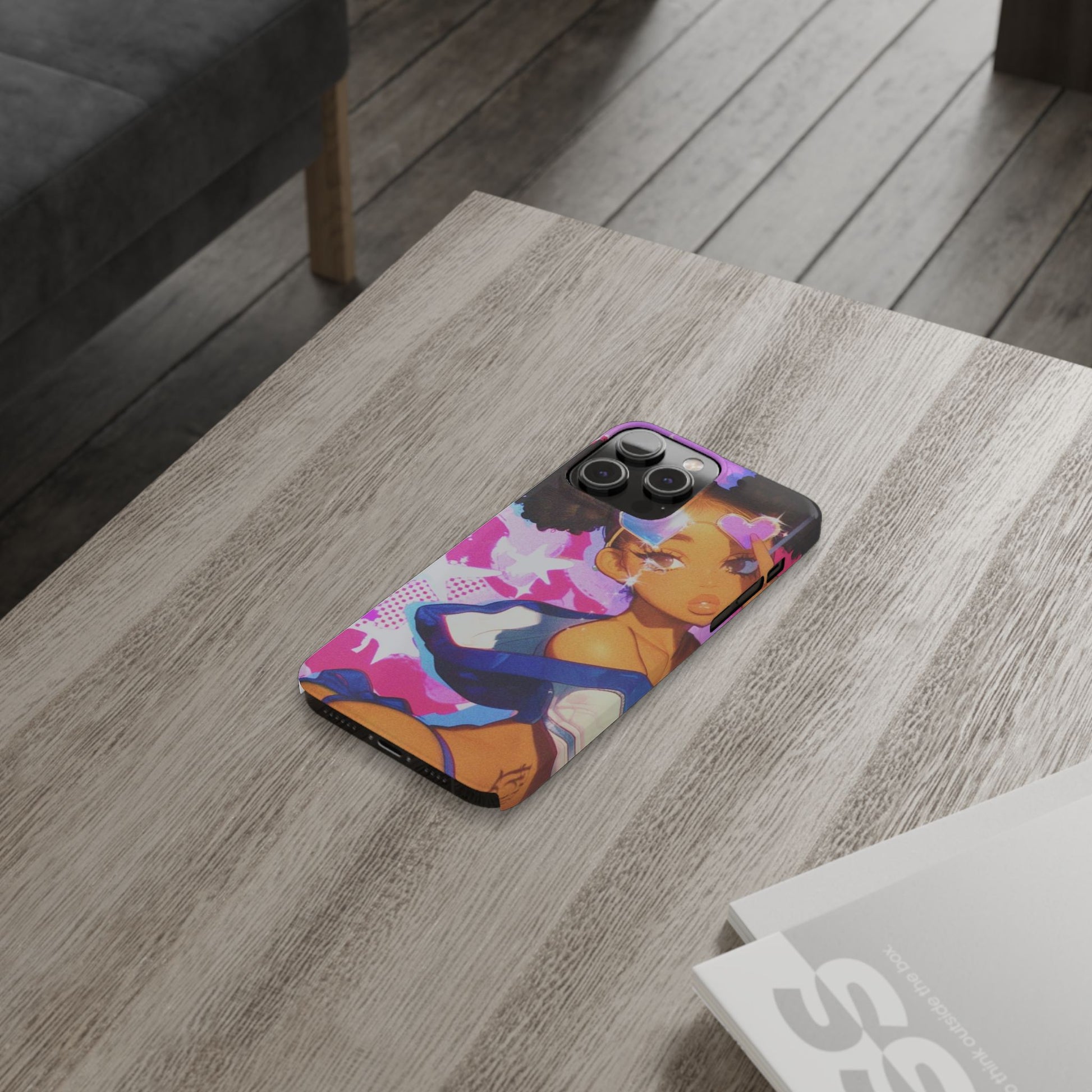 Colorful Anime Slim Phone Cases | Cute Phone Cover, Kawaii Aesthetic, Cartoon Girl, Gifts for Her, Trendy Accessory