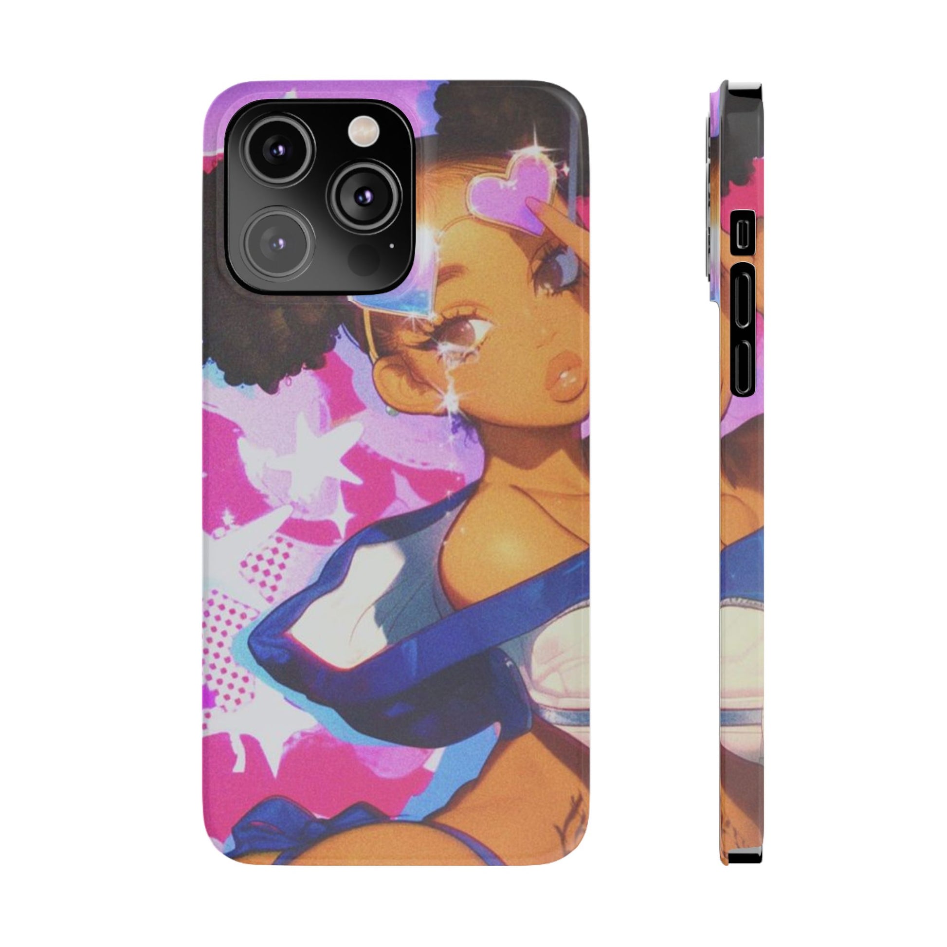 Colorful Anime Slim Phone Cases | Cute Phone Cover, Kawaii Aesthetic, Cartoon Girl, Gifts for Her, Trendy Accessory