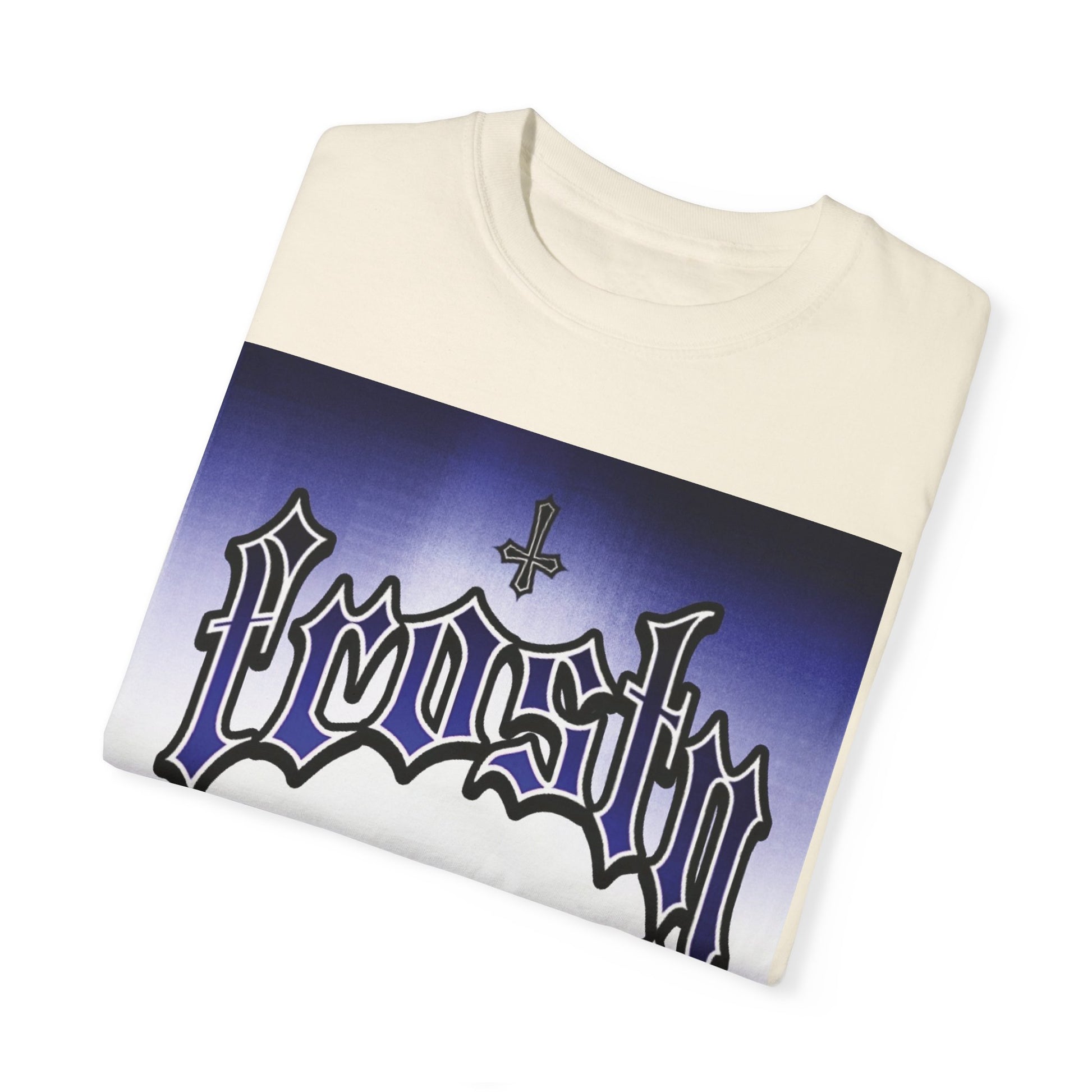 Frosty Male Garment-Dyed T-shirt - Cool Graphic Tee for Streetwear Lovers