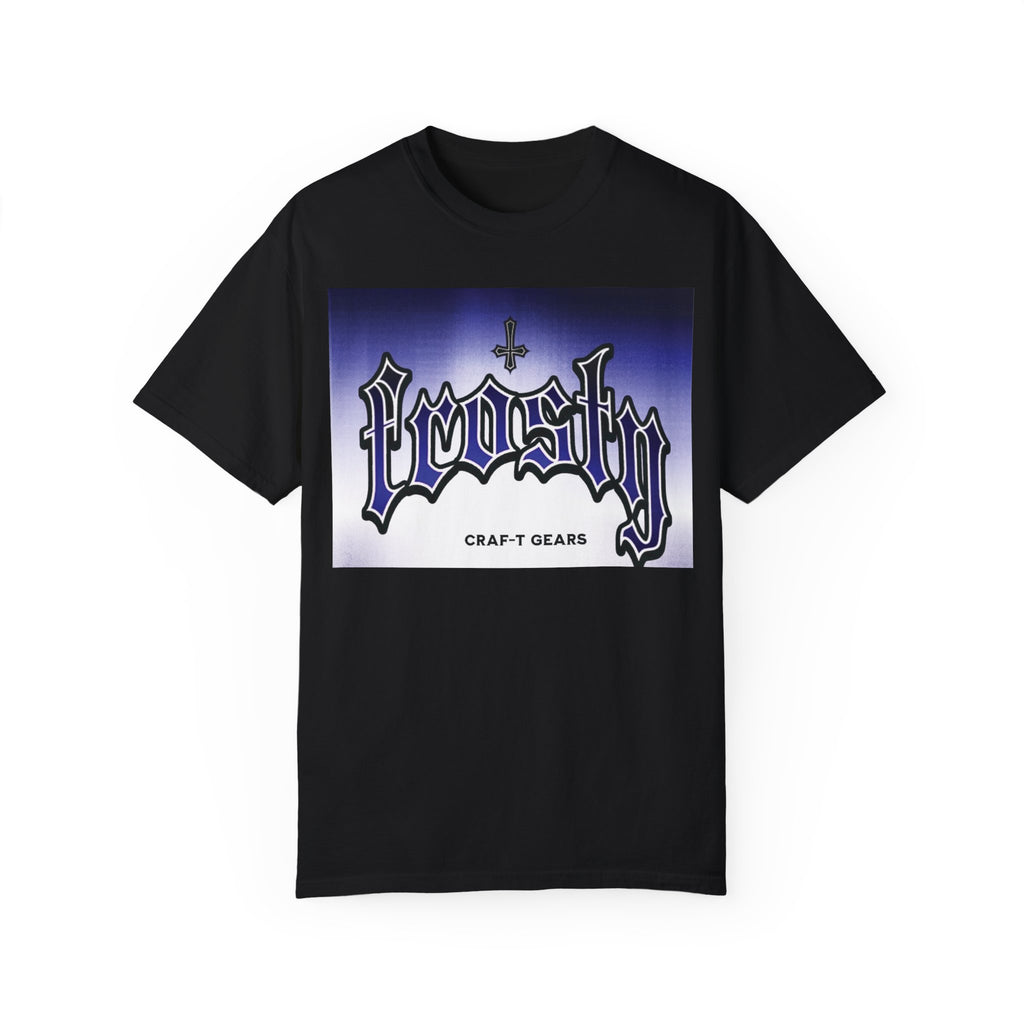 Frosty Male Garment-Dyed T-shirt - Cool Graphic Tee for Streetwear Lovers