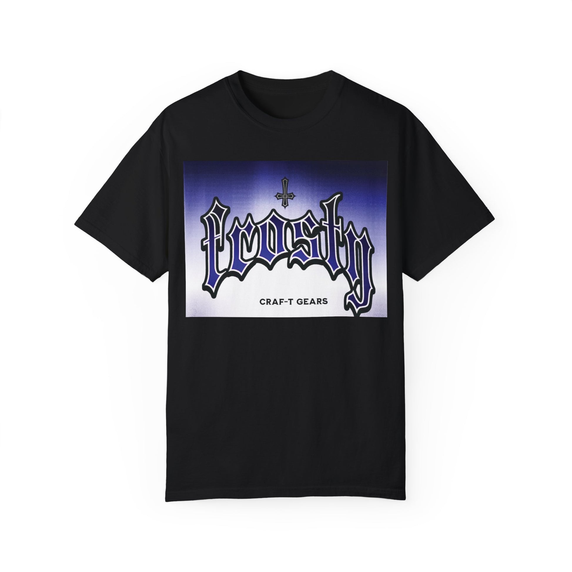 Frosty Male Garment-Dyed T-shirt - Cool Graphic Tee for Streetwear Lovers