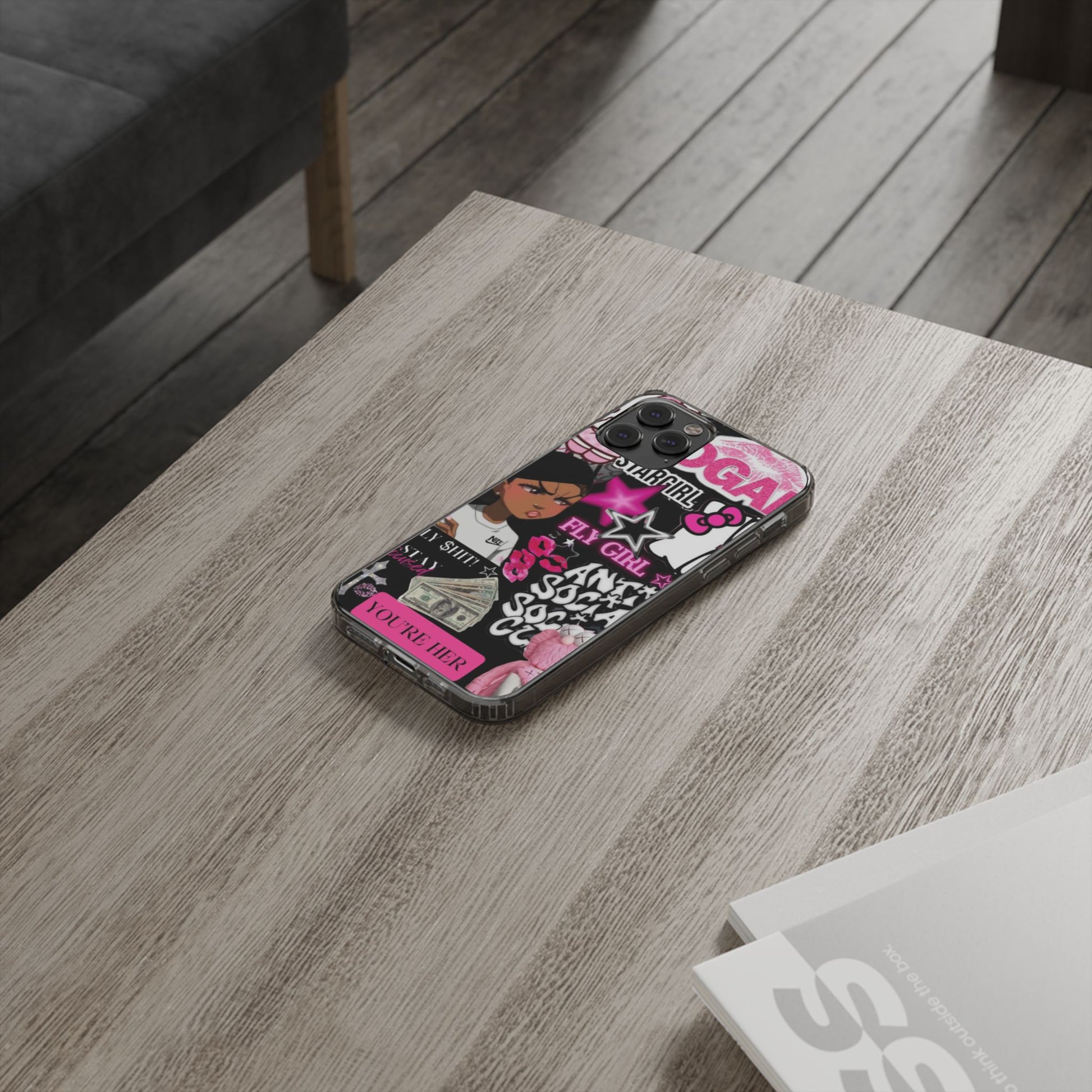 Trendy Clear Phone Case - Bold & Playful Design for Style Lovers