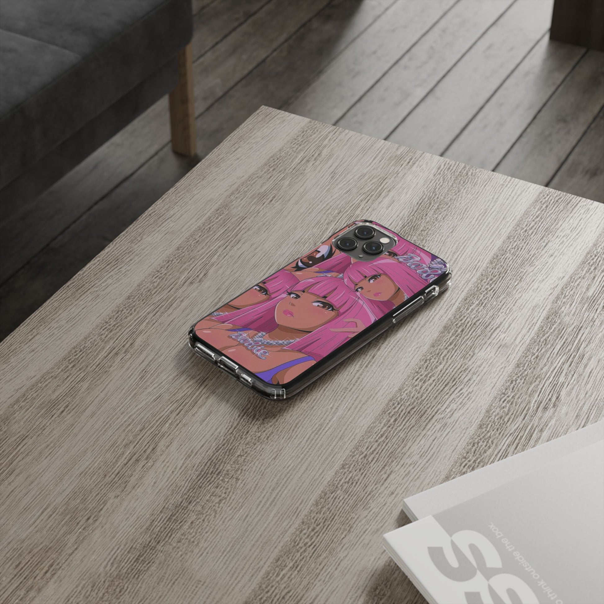 Barbie-Inspired Clear Phone Case - Trendy Protective Cover for Fashion Lovers