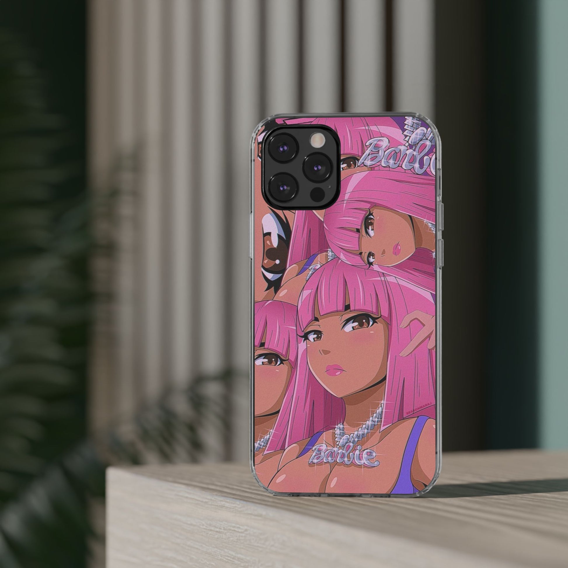 Barbie-Inspired Clear Phone Case - Trendy Protective Cover for Fashion Lovers