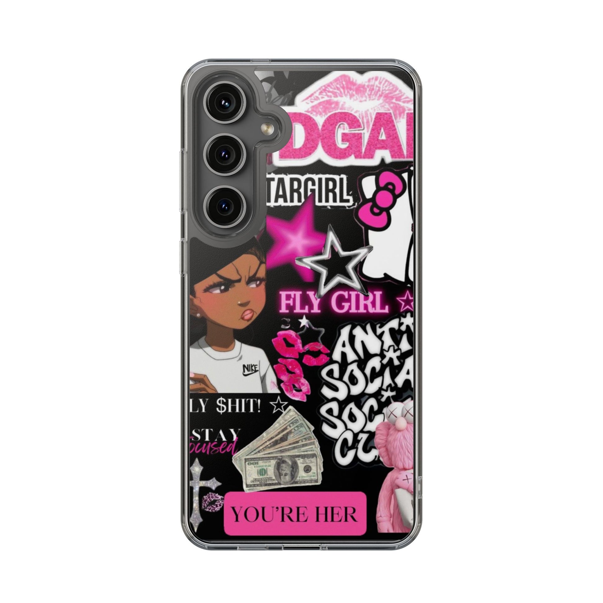 Trendy Clear Phone Case - Bold & Playful Design for Style Lovers
