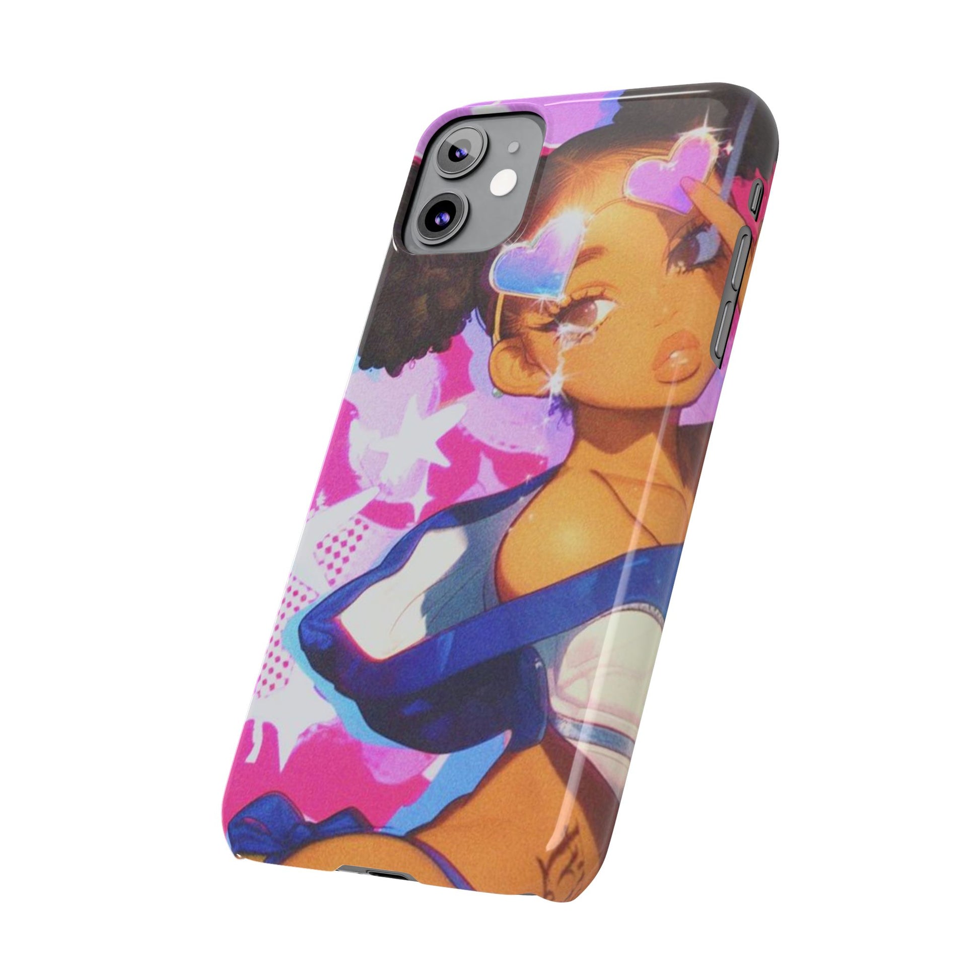 Colorful Anime Slim Phone Cases | Cute Phone Cover, Kawaii Aesthetic, Cartoon Girl, Gifts for Her, Trendy Accessory