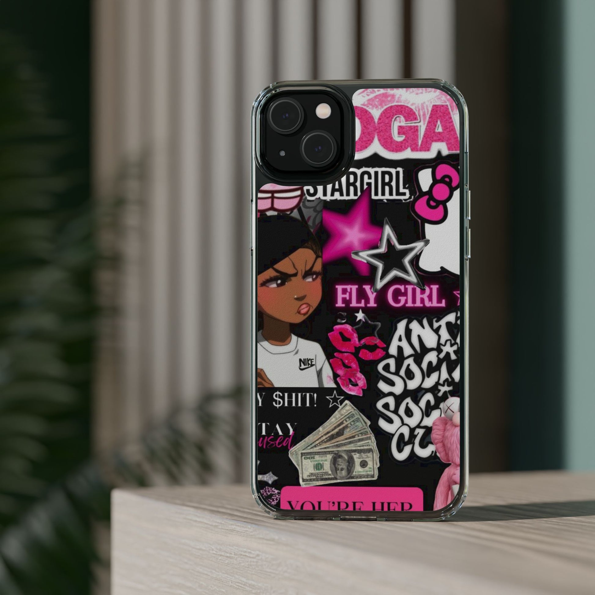 Trendy Clear Phone Case - Bold & Playful Design for Style Lovers