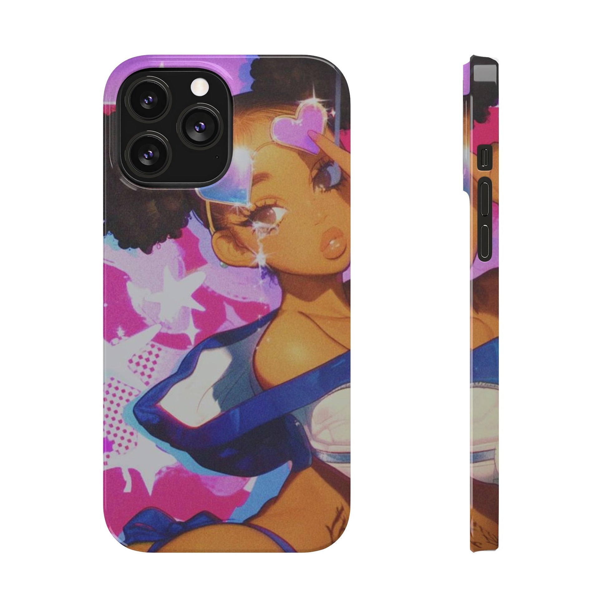 Colorful Anime Slim Phone Cases | Cute Phone Cover, Kawaii Aesthetic, Cartoon Girl, Gifts for Her, Trendy Accessory