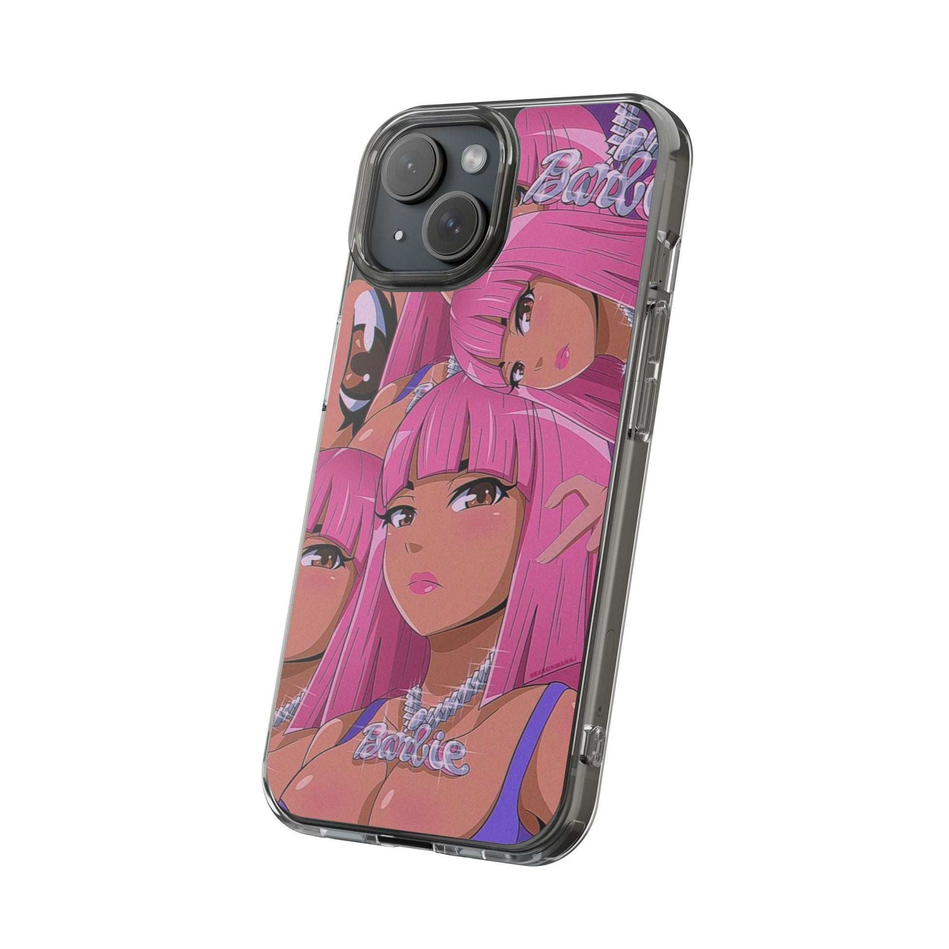 Barbie-Inspired Clear Phone Case - Trendy Protective Cover for Fashion Lovers