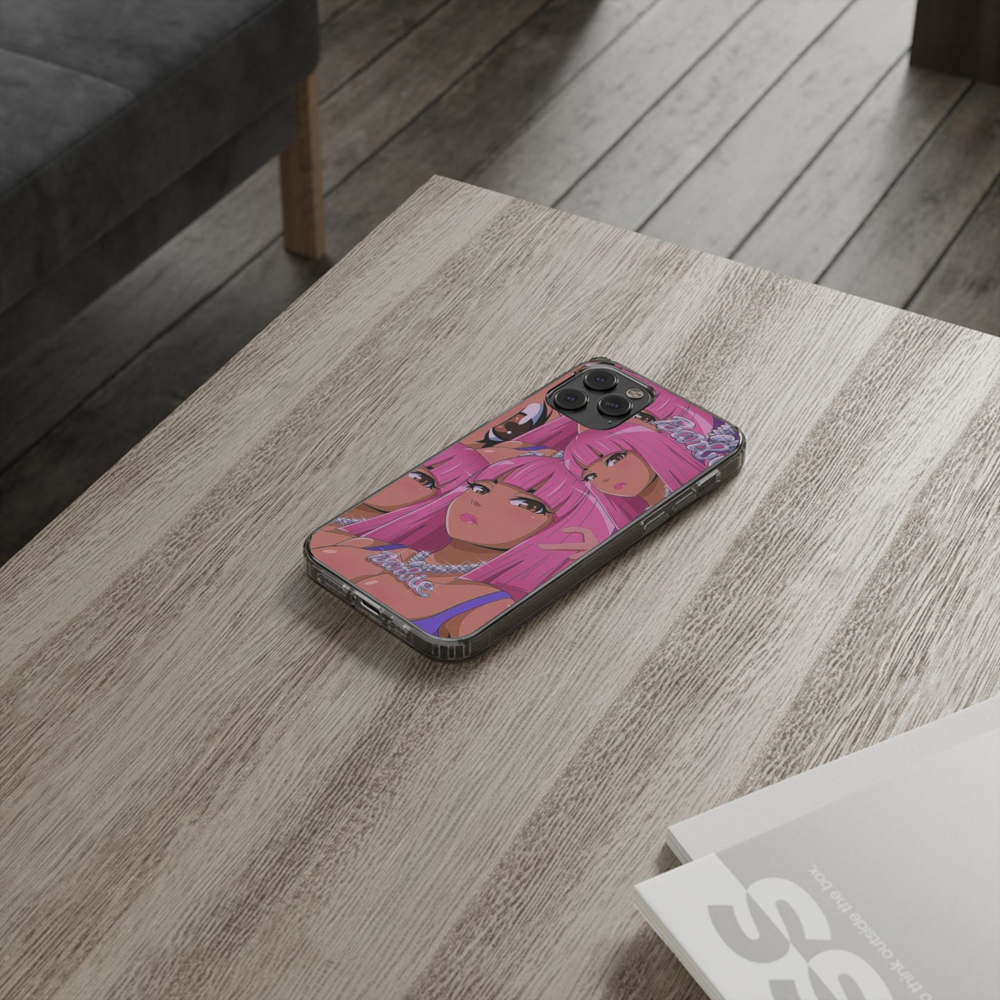 Barbie-Inspired Clear Phone Case - Trendy Protective Cover for Fashion Lovers