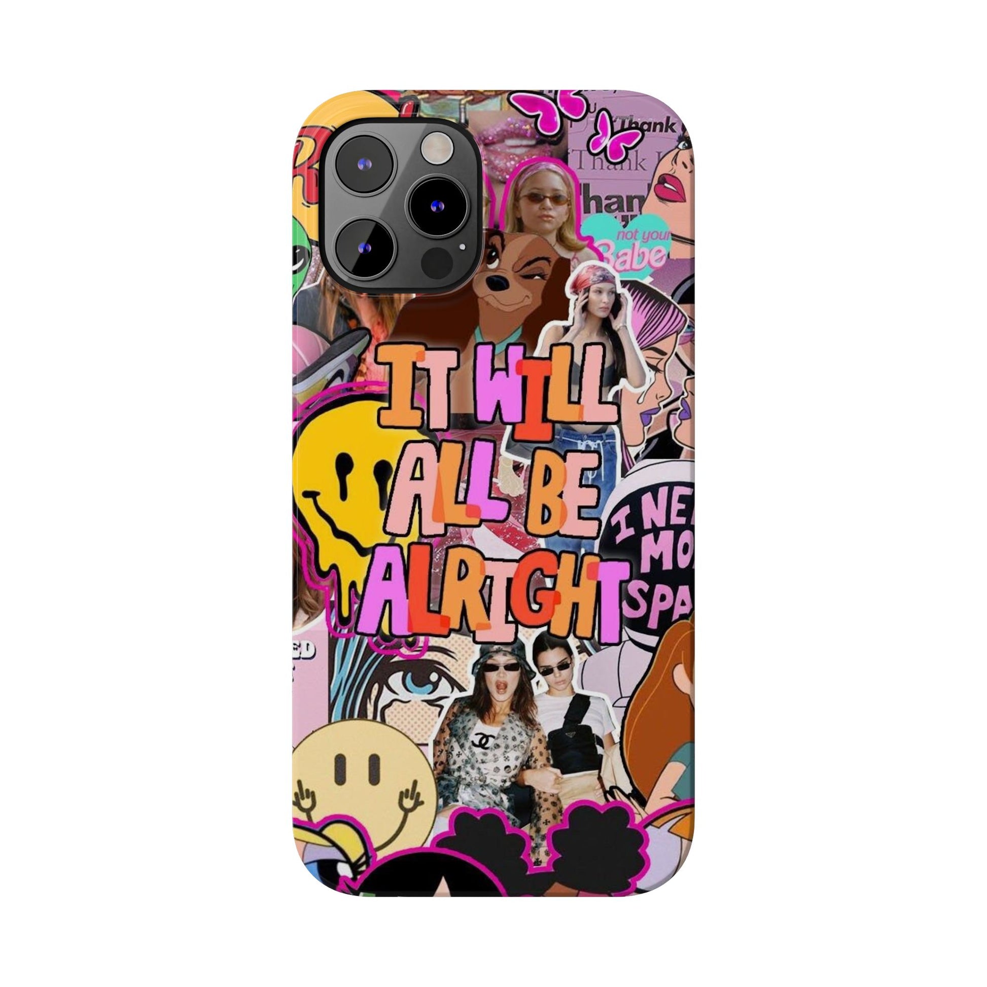 Vibrant Slim Phone Case - 'It Will All Be Alright' Collage Design