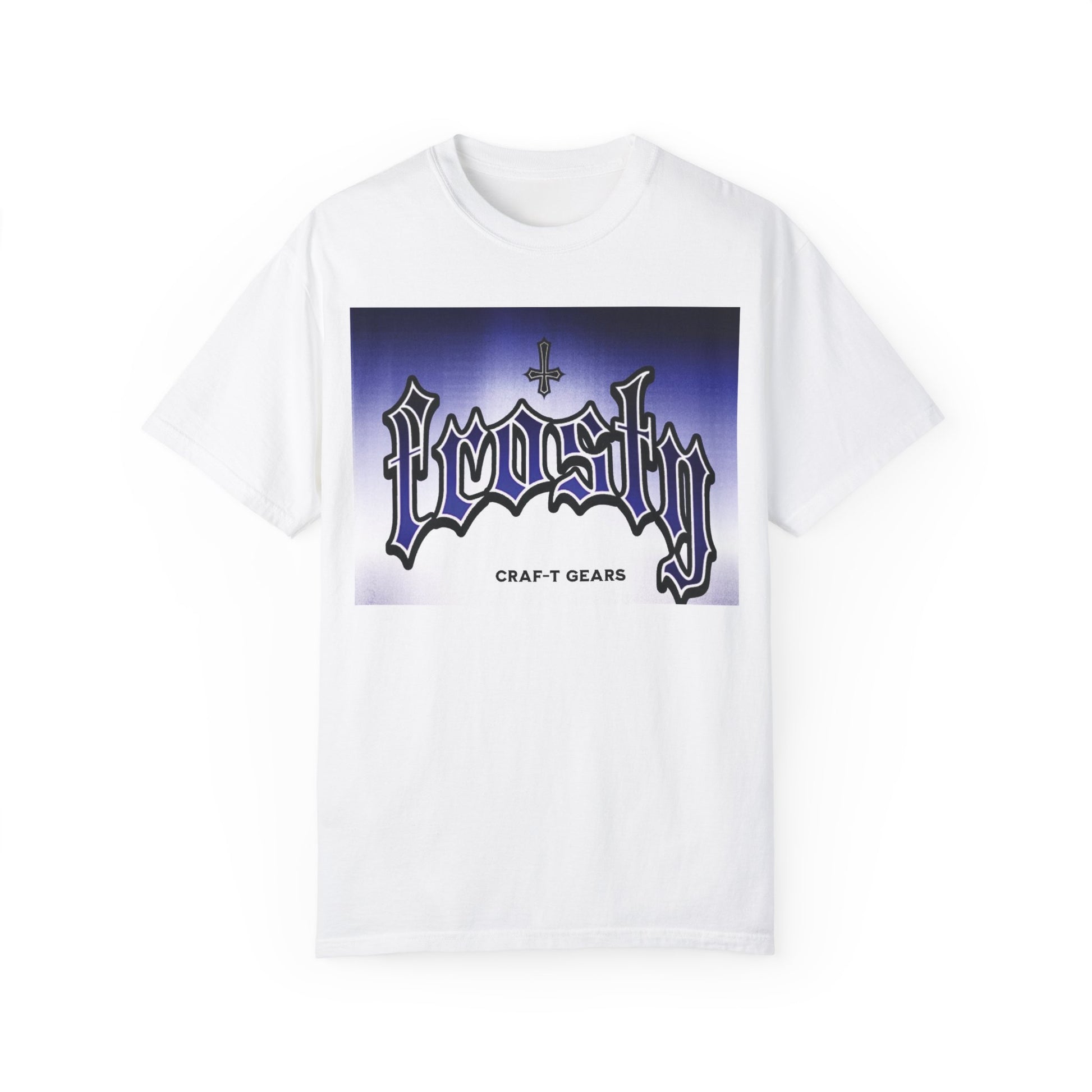 Frosty Male Garment-Dyed T-shirt - Cool Graphic Tee for Streetwear Lovers