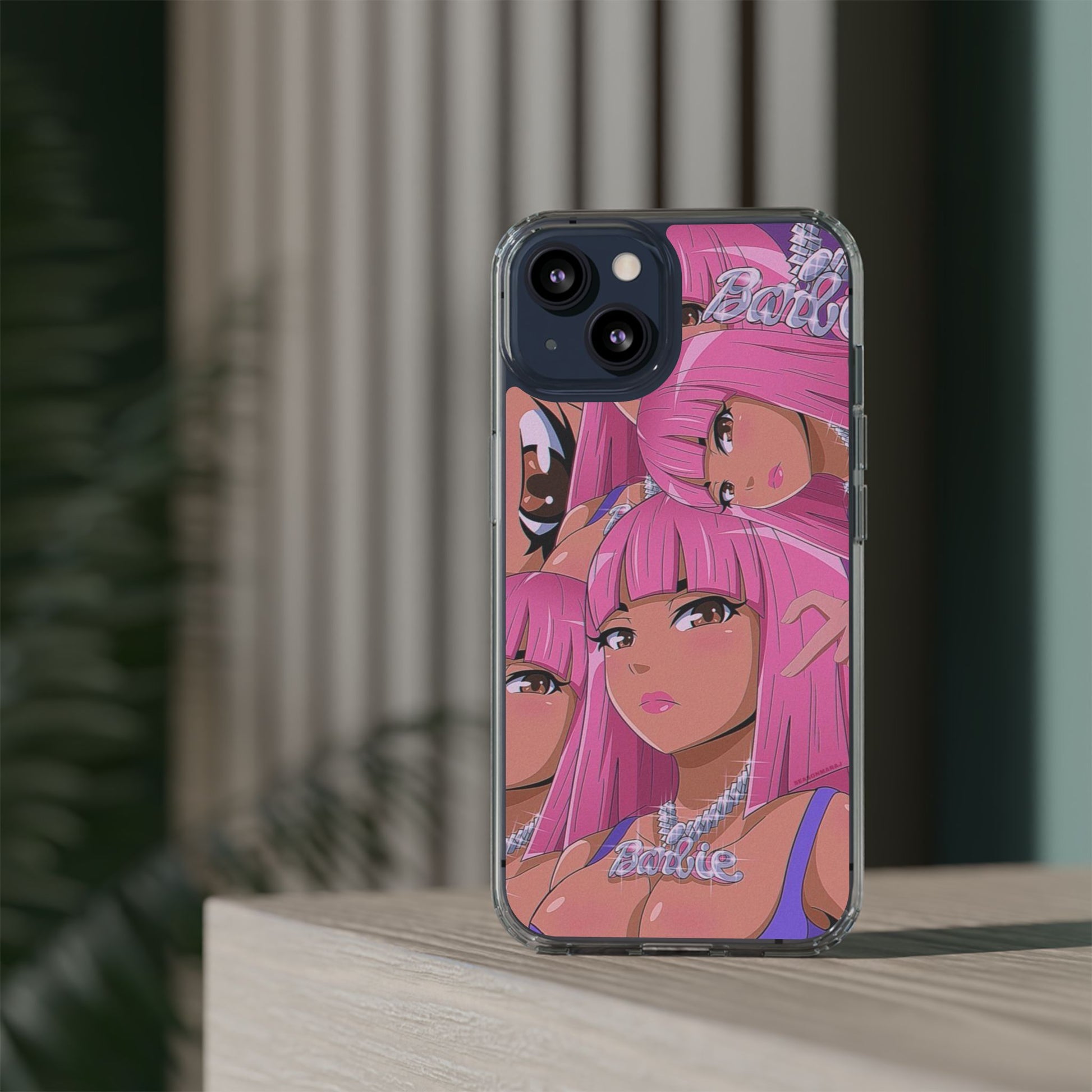Barbie-Inspired Clear Phone Case - Trendy Protective Cover for Fashion Lovers