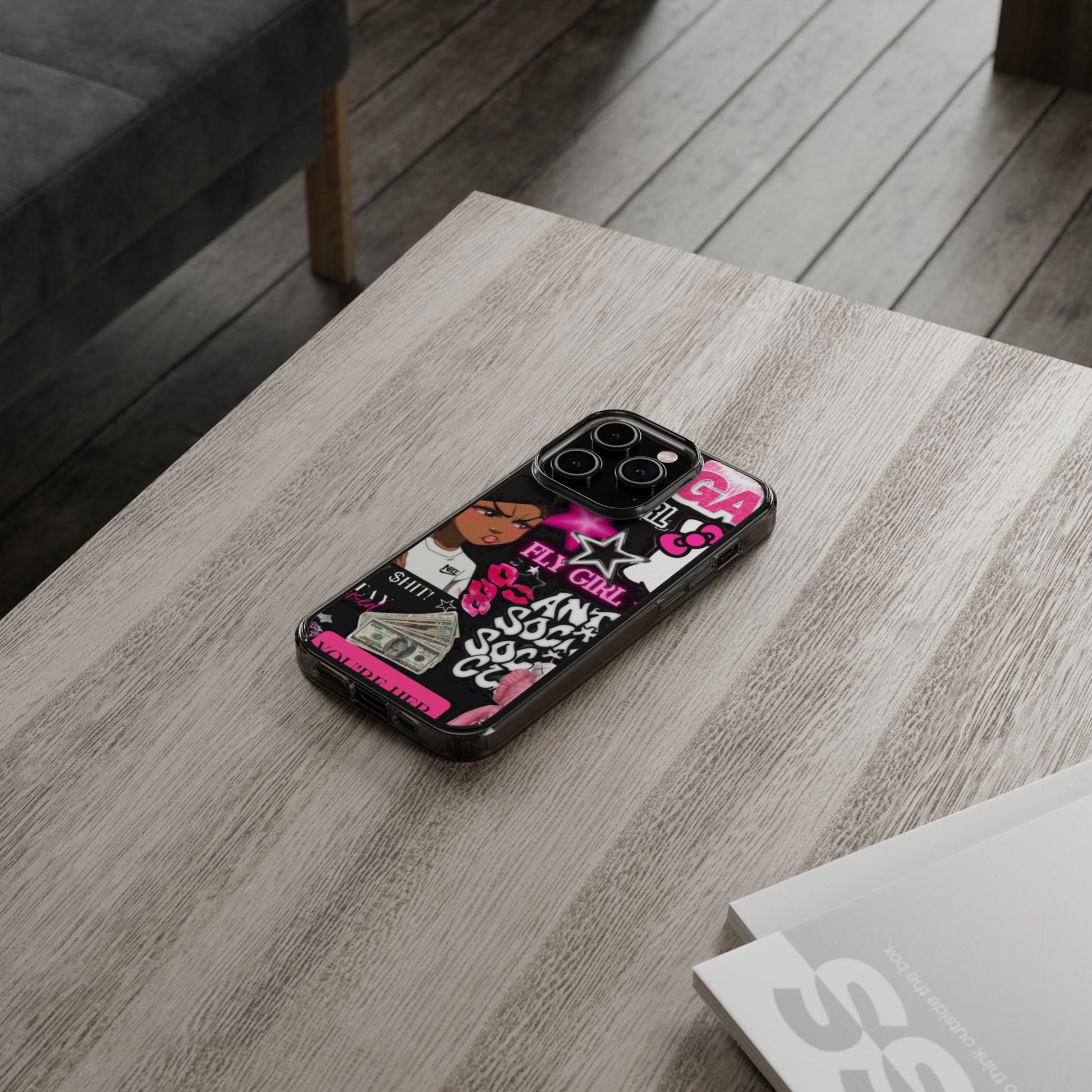 Trendy Clear Phone Case - Bold & Playful Design for Style Lovers