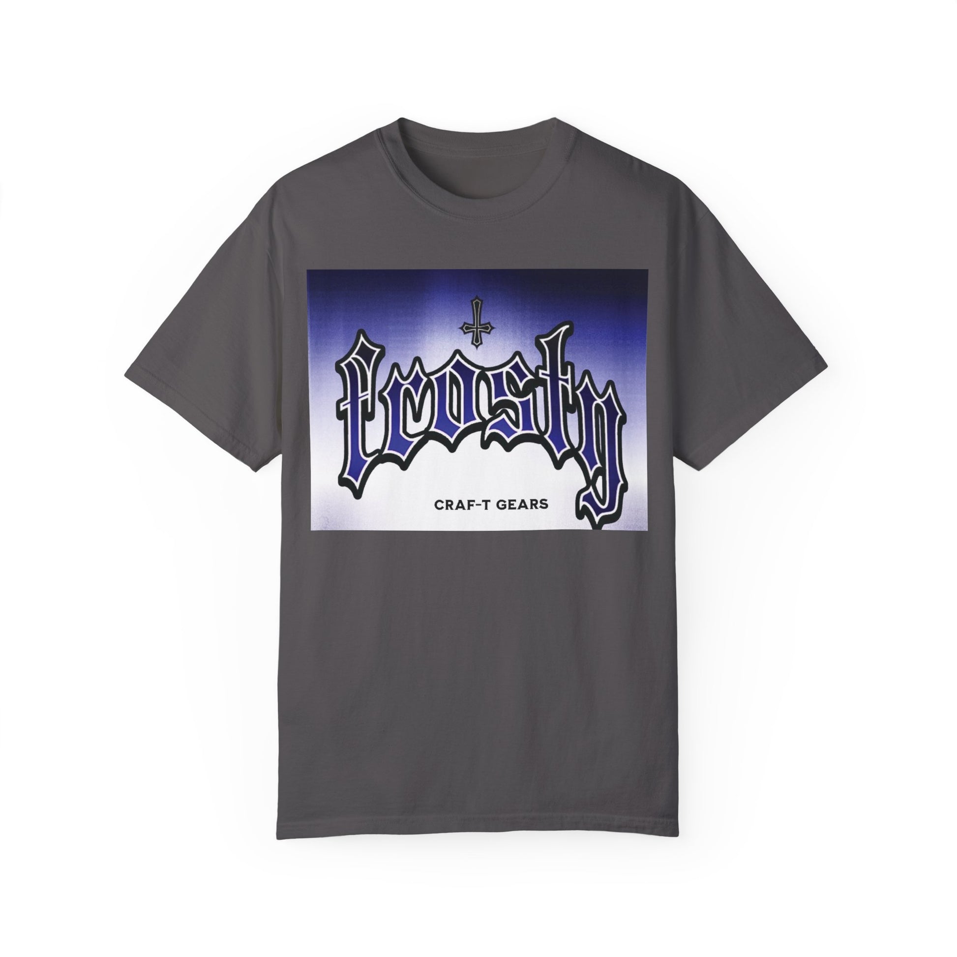 Frosty Male Garment-Dyed T-shirt - Cool Graphic Tee for Streetwear Lovers