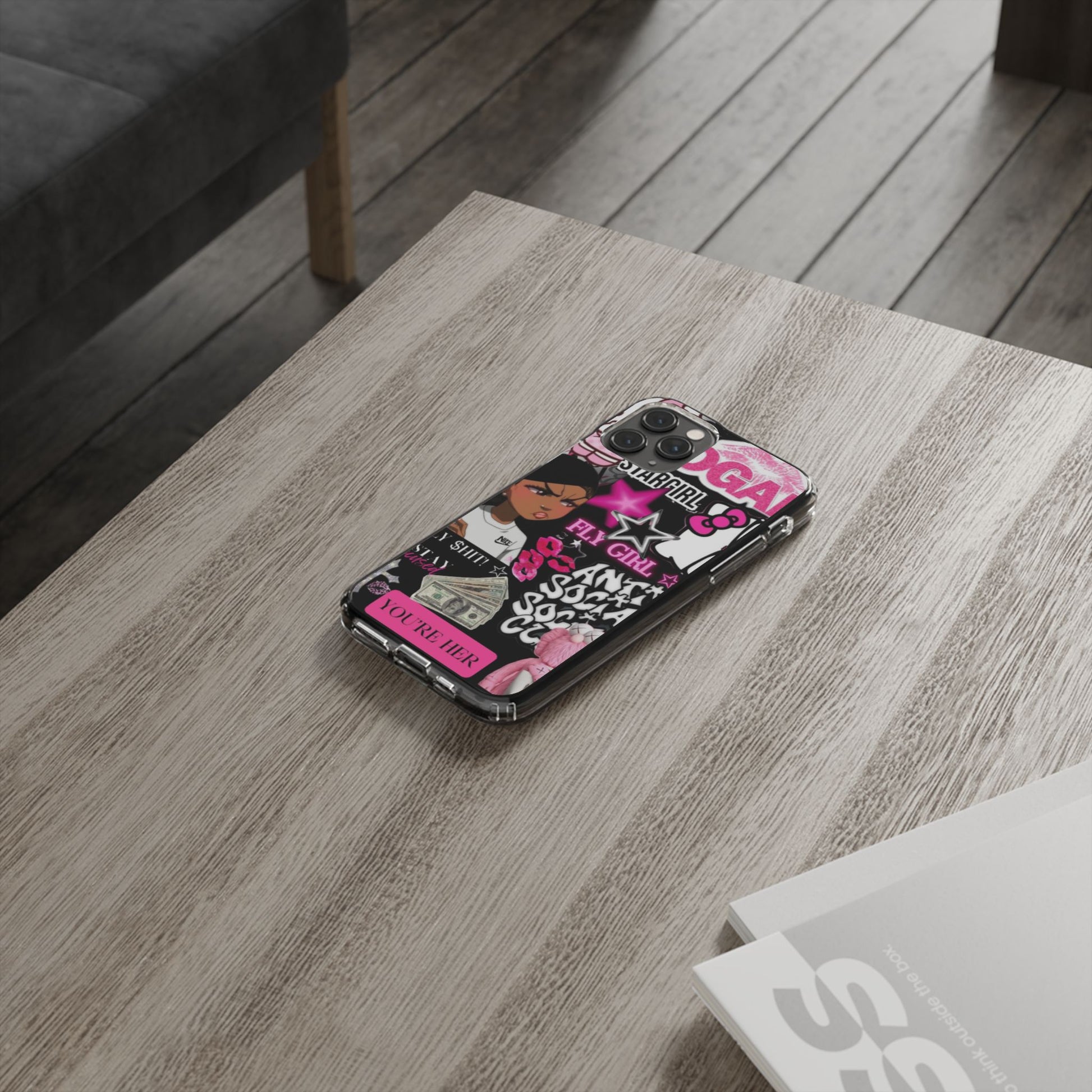 Trendy Clear Phone Case - Bold & Playful Design for Style Lovers