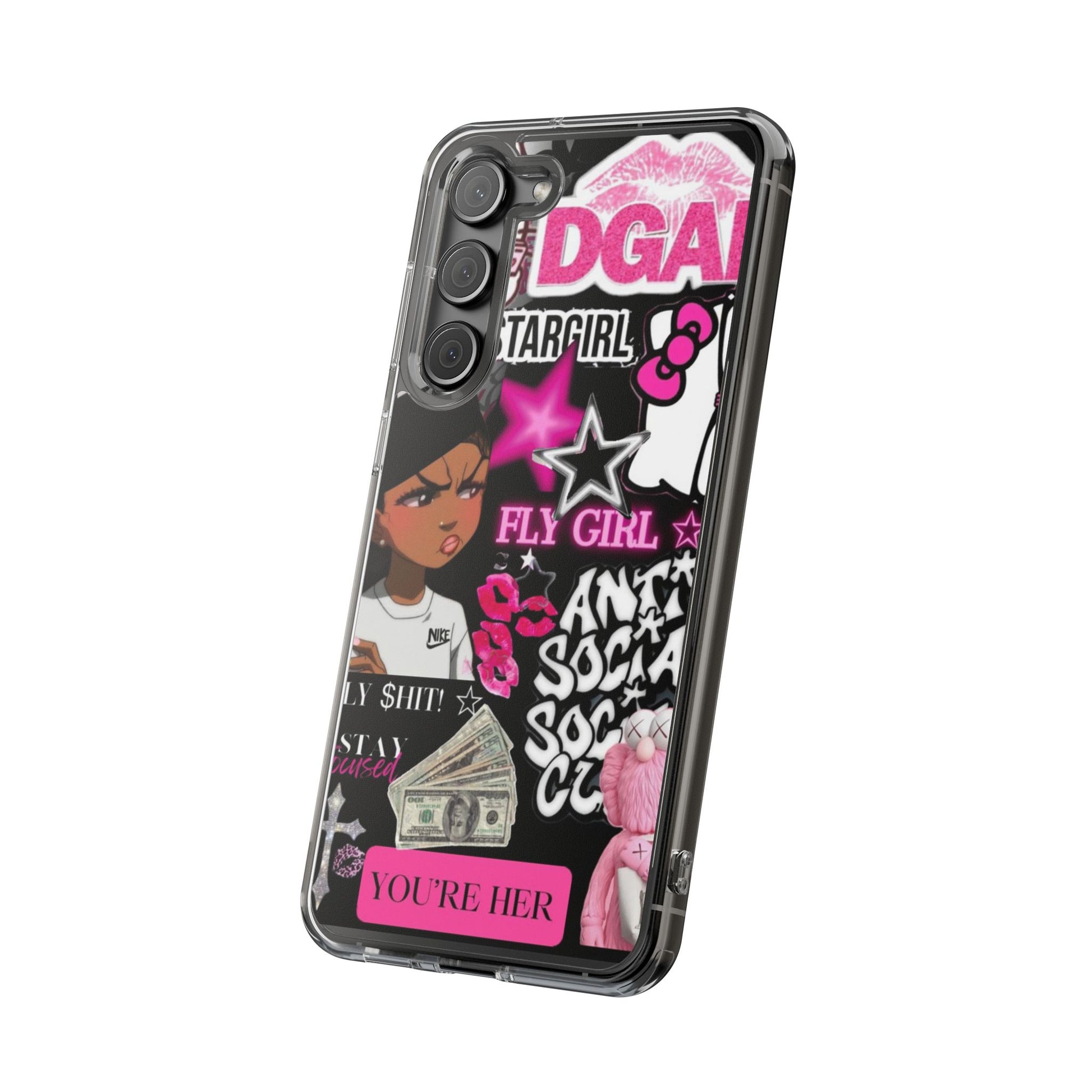 Trendy Clear Phone Case - Bold & Playful Design for Style Lovers