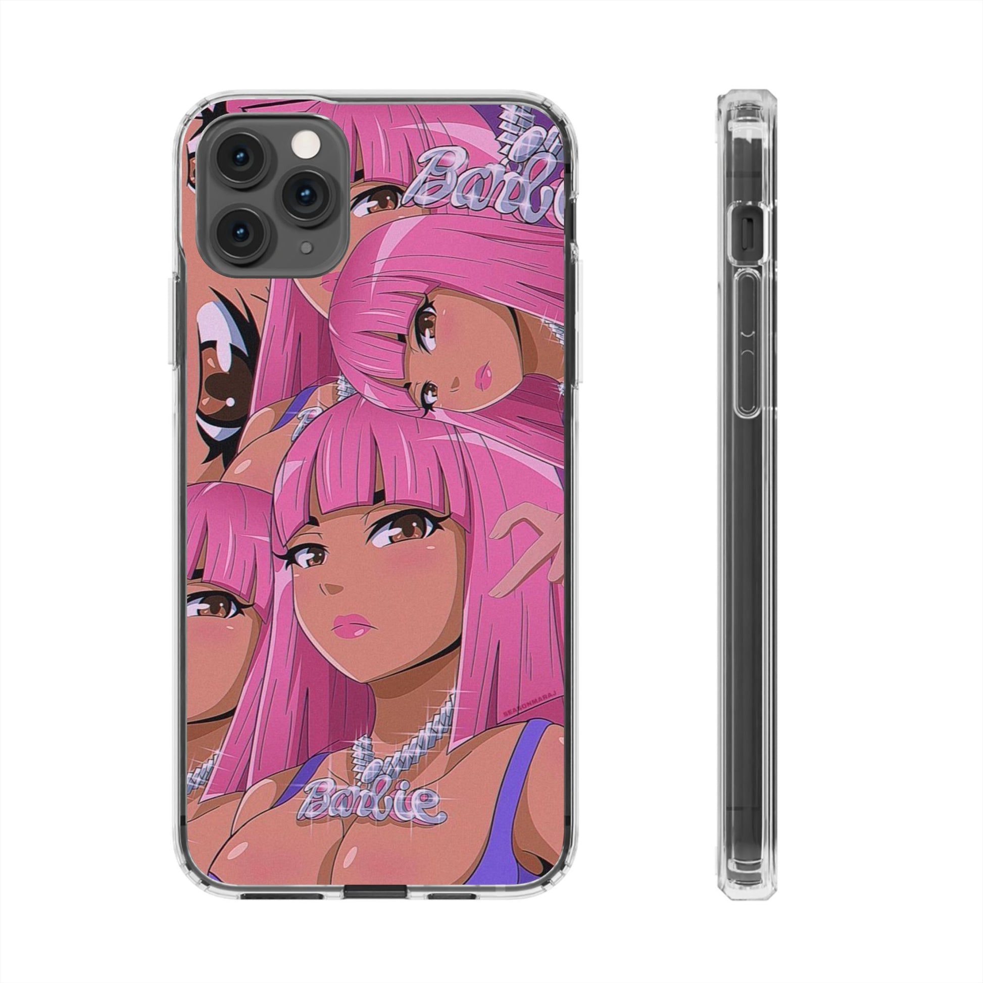 Barbie-Inspired Clear Phone Case - Trendy Protective Cover for Fashion Lovers