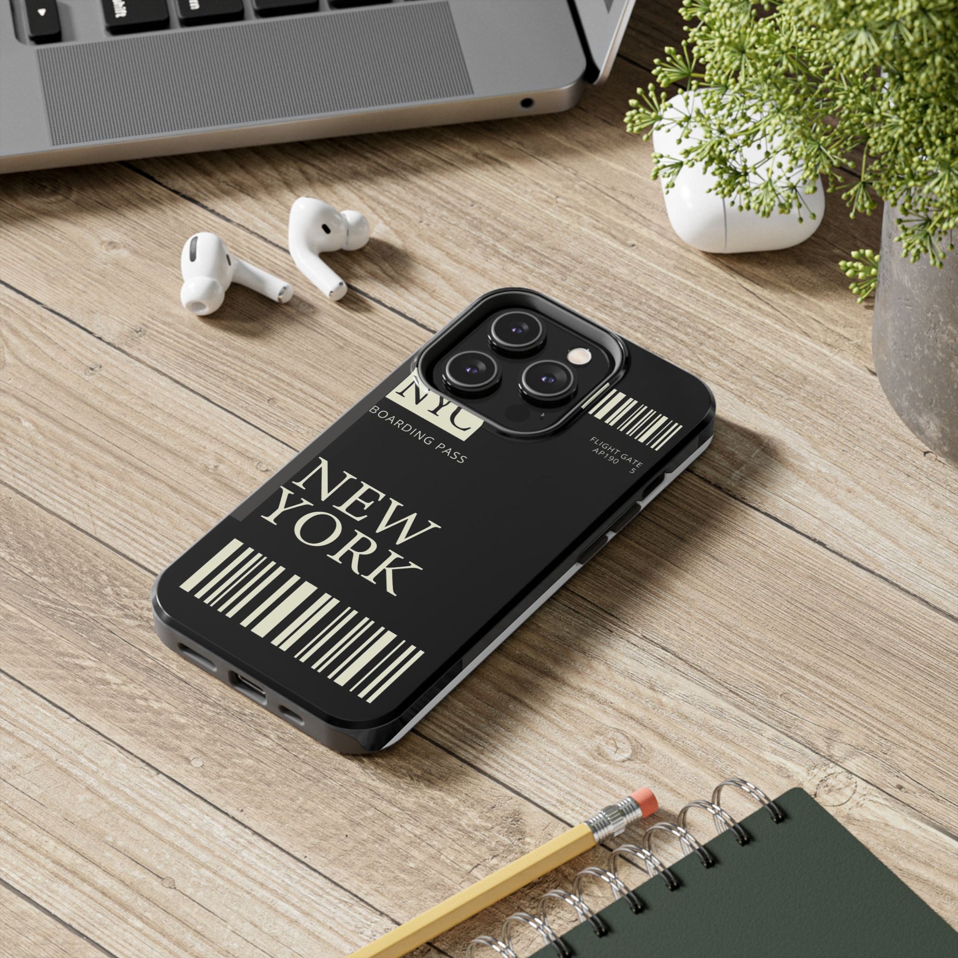 NYC Boarding Pass Phone Case – Tough Protective Cover for Travelers