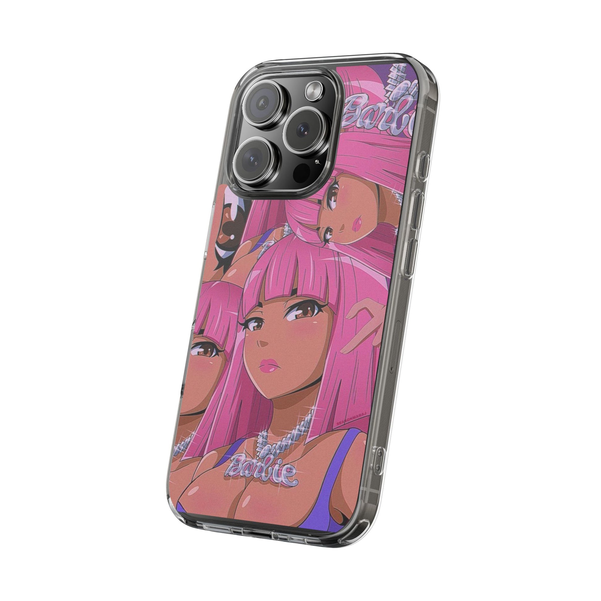 Barbie-Inspired Clear Phone Case - Trendy Protective Cover for Fashion Lovers