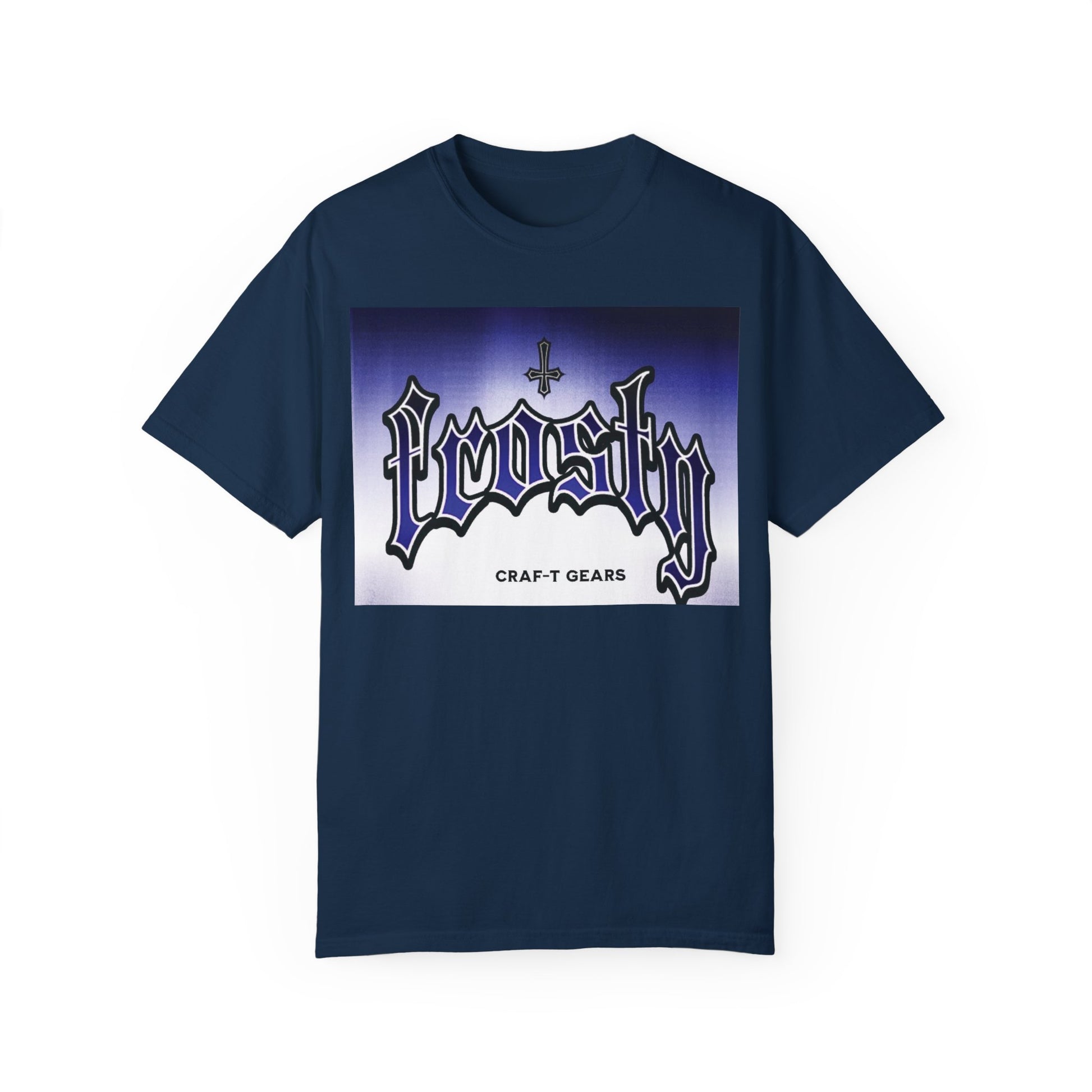 Frosty Male Garment-Dyed T-shirt - Cool Graphic Tee for Streetwear Lovers