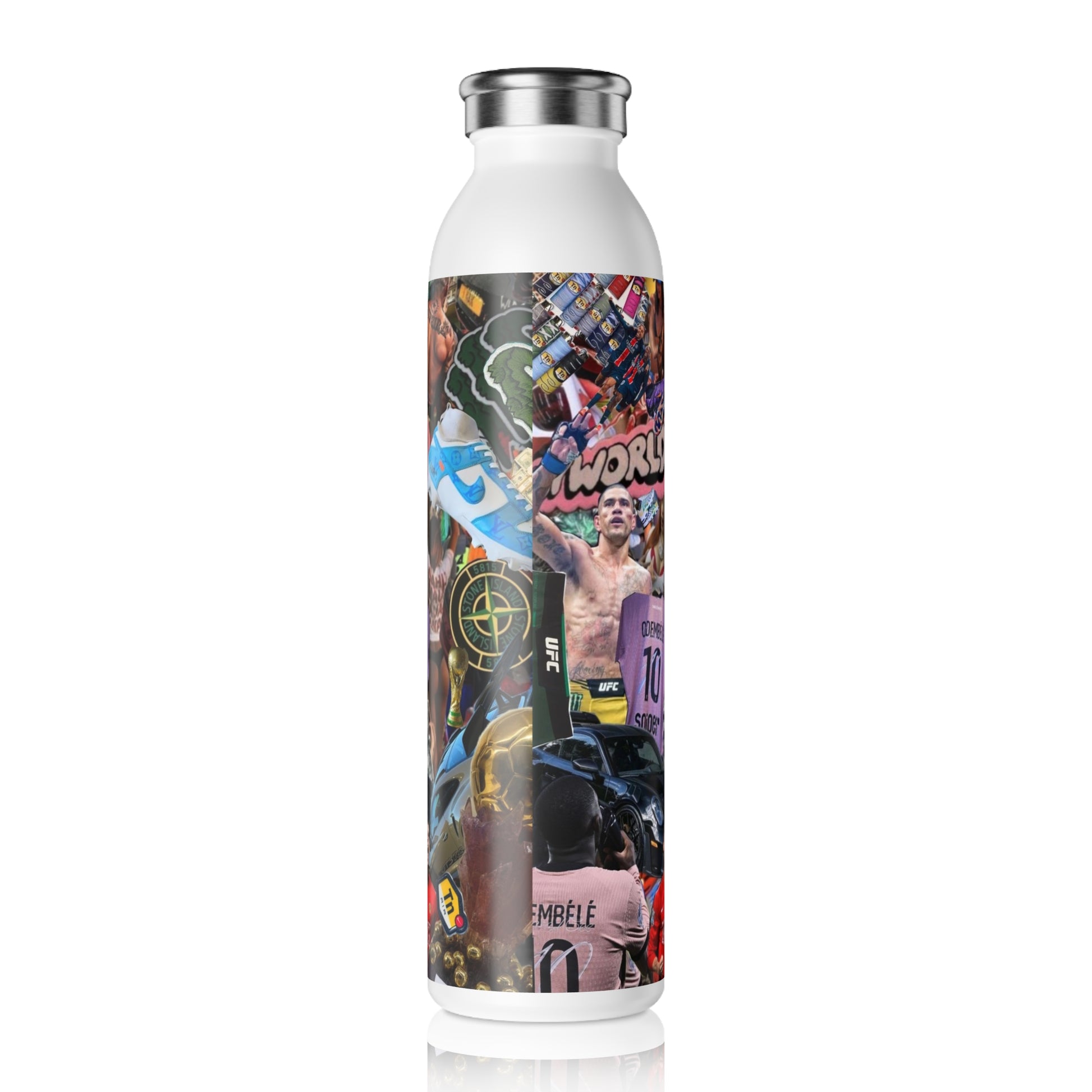 Sports Water Bottle Collage Design for Active Lifestyle