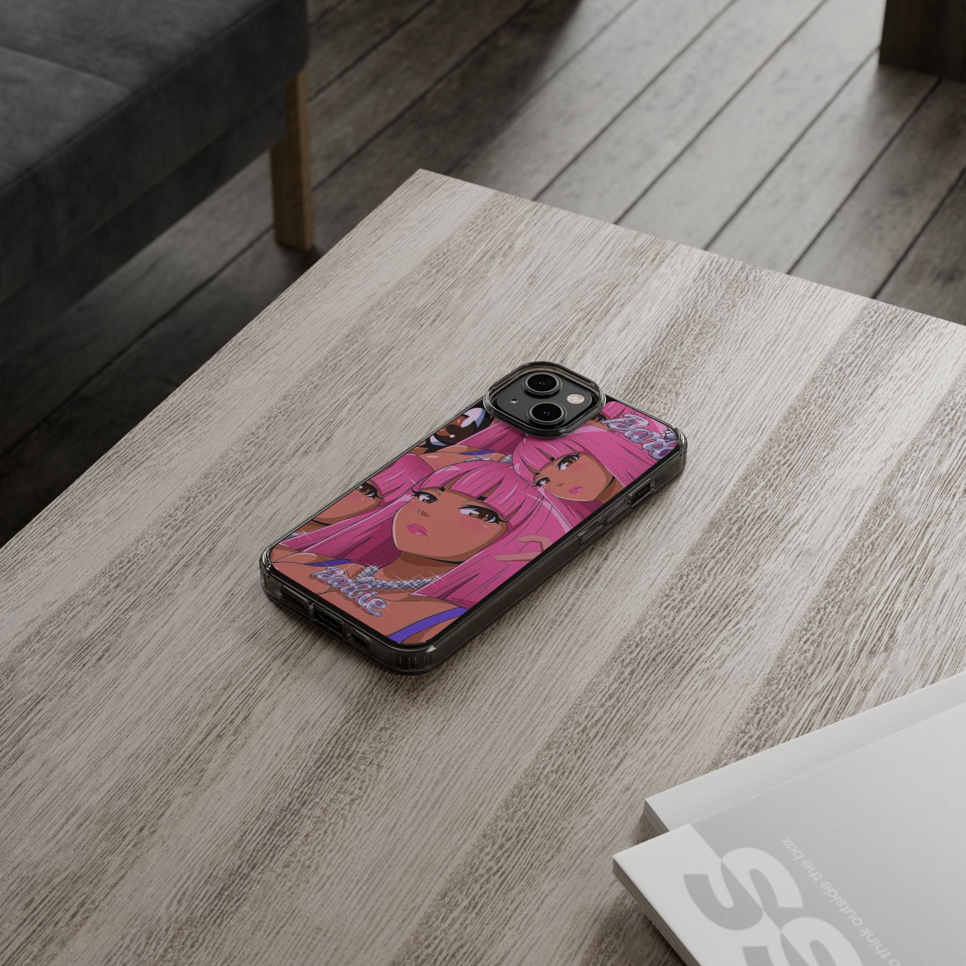 Barbie-Inspired Clear Phone Case - Trendy Protective Cover for Fashion Lovers