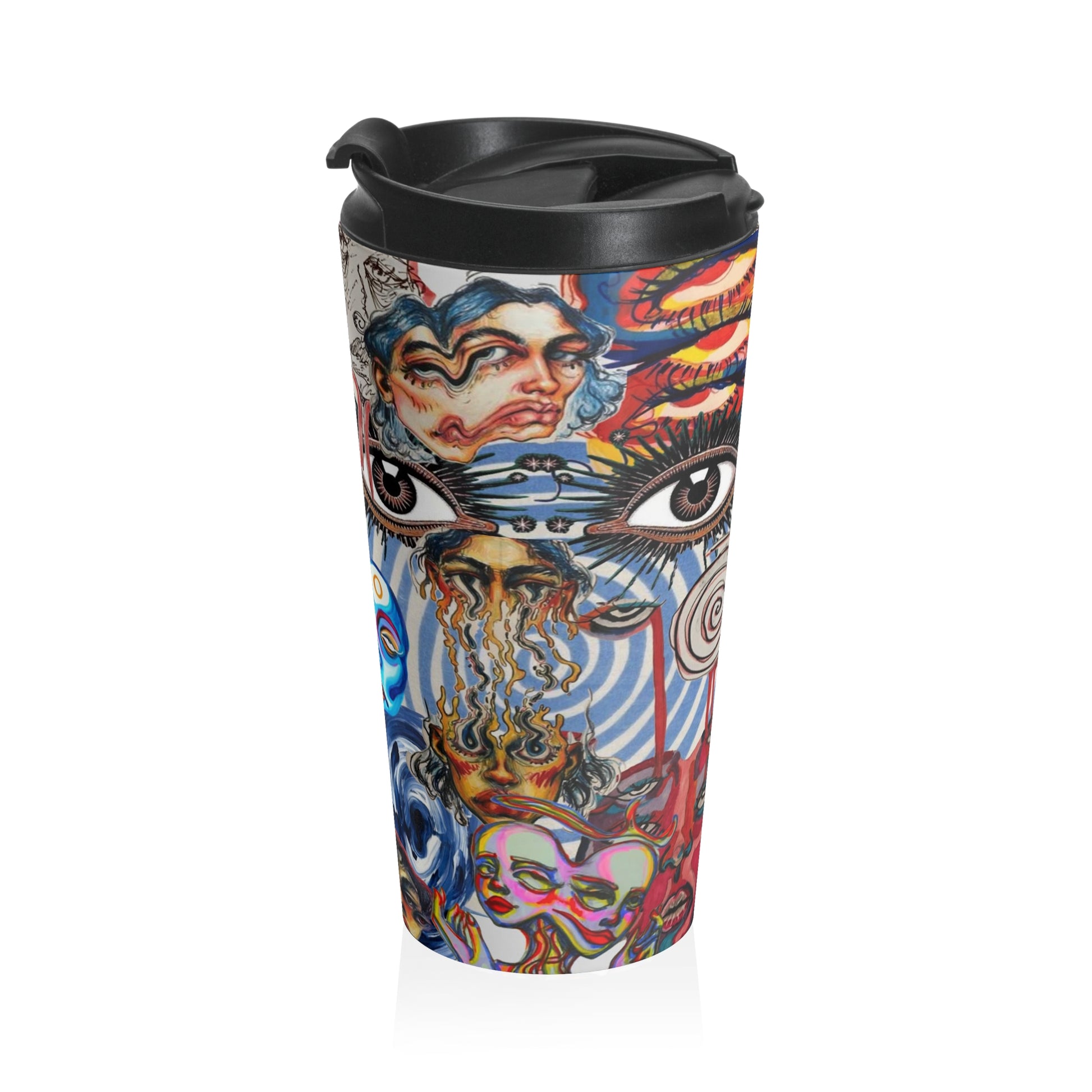 Artistic Stainless Steel Travel Mug - Colorful Designs for Creative Souls