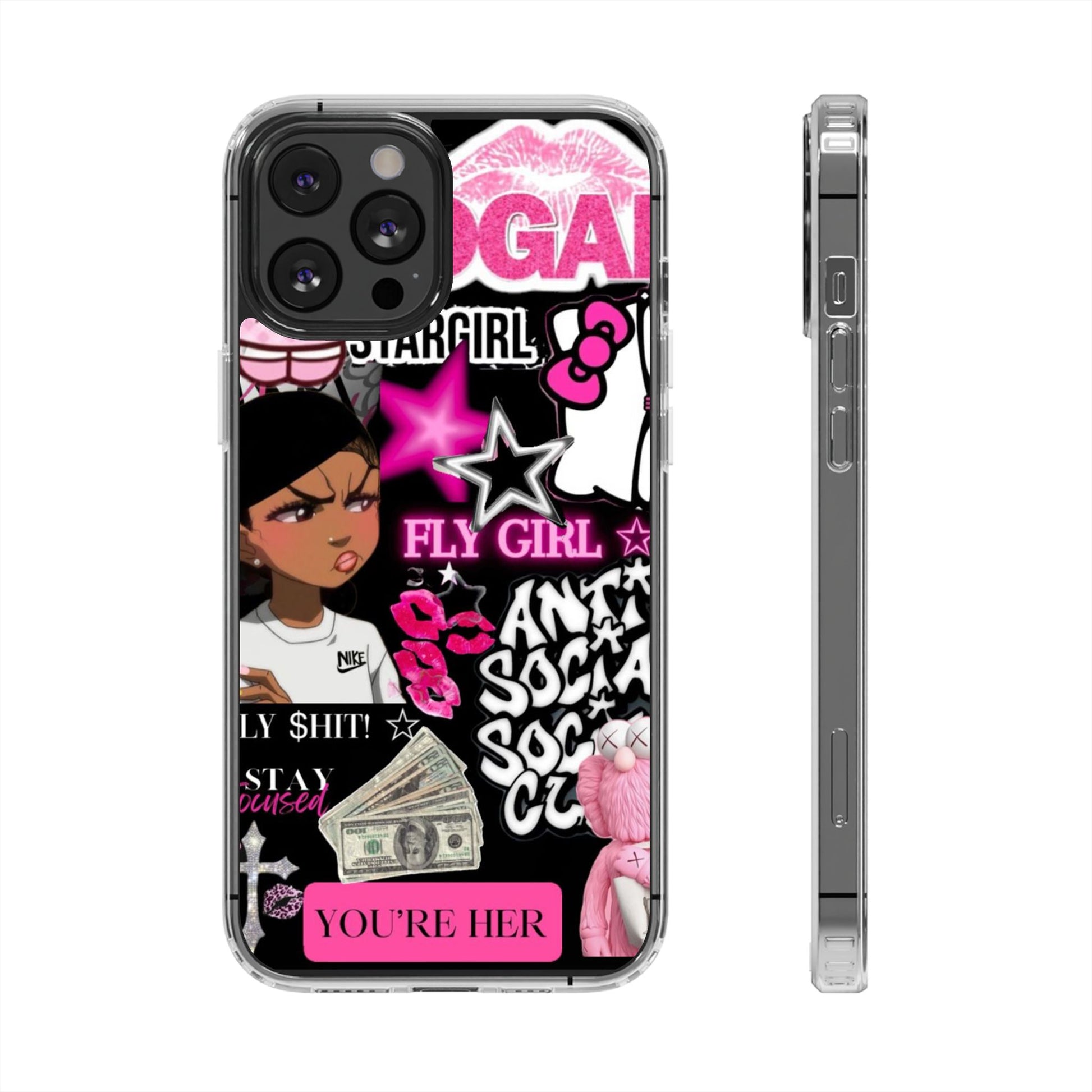 Trendy Clear Phone Case - Bold & Playful Design for Style Lovers