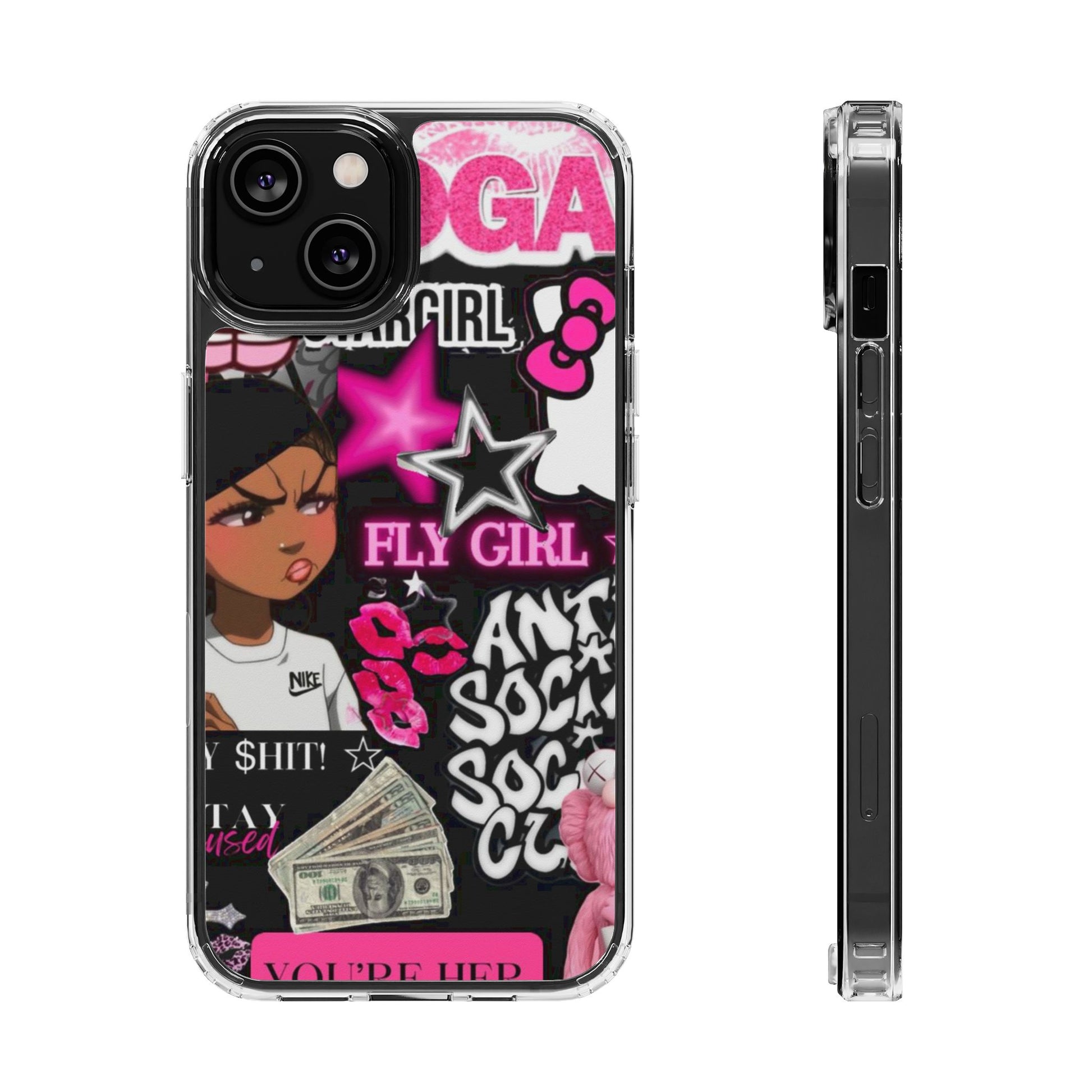 Trendy Clear Phone Case - Bold & Playful Design for Style Lovers