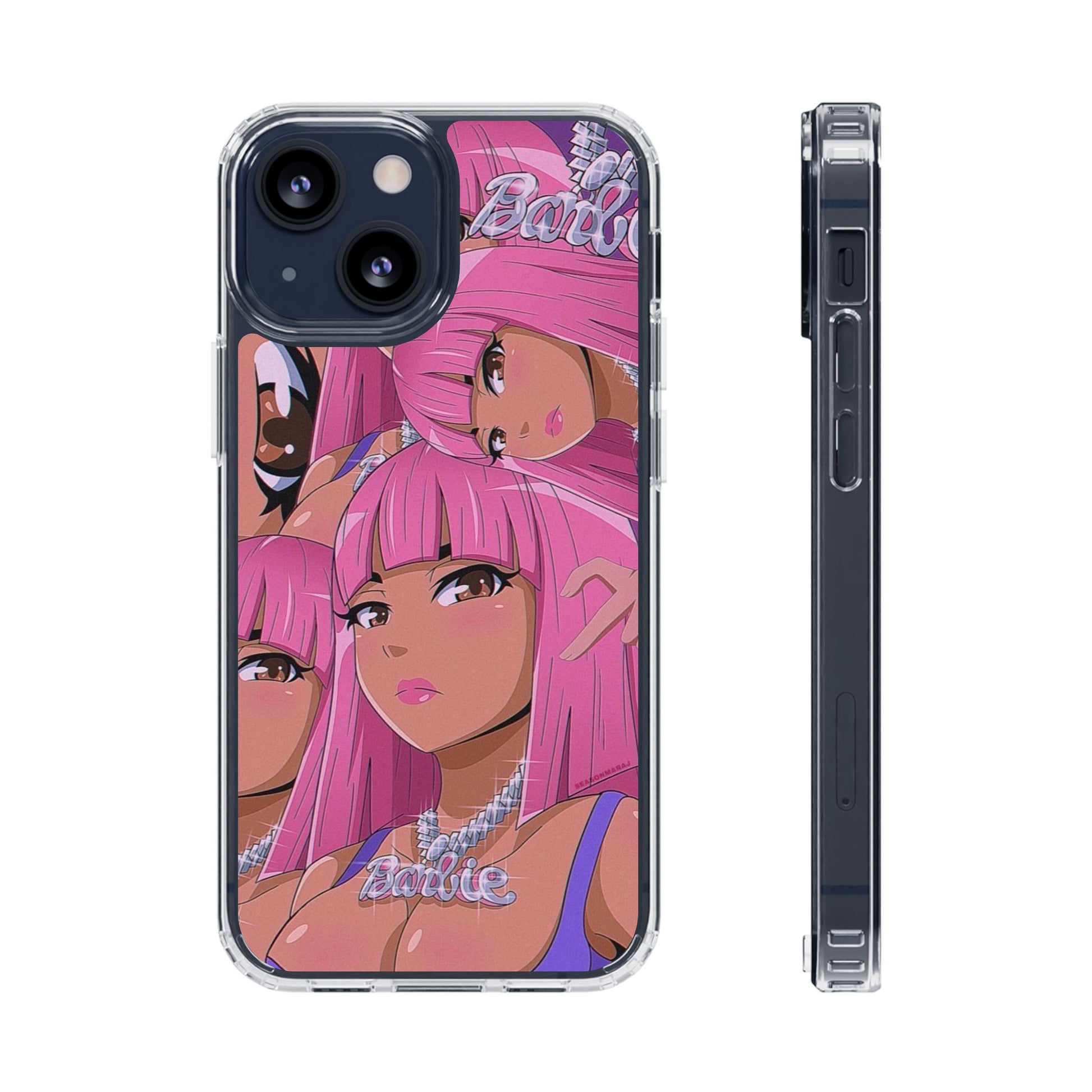 Barbie-Inspired Clear Phone Case - Trendy Protective Cover for Fashion Lovers