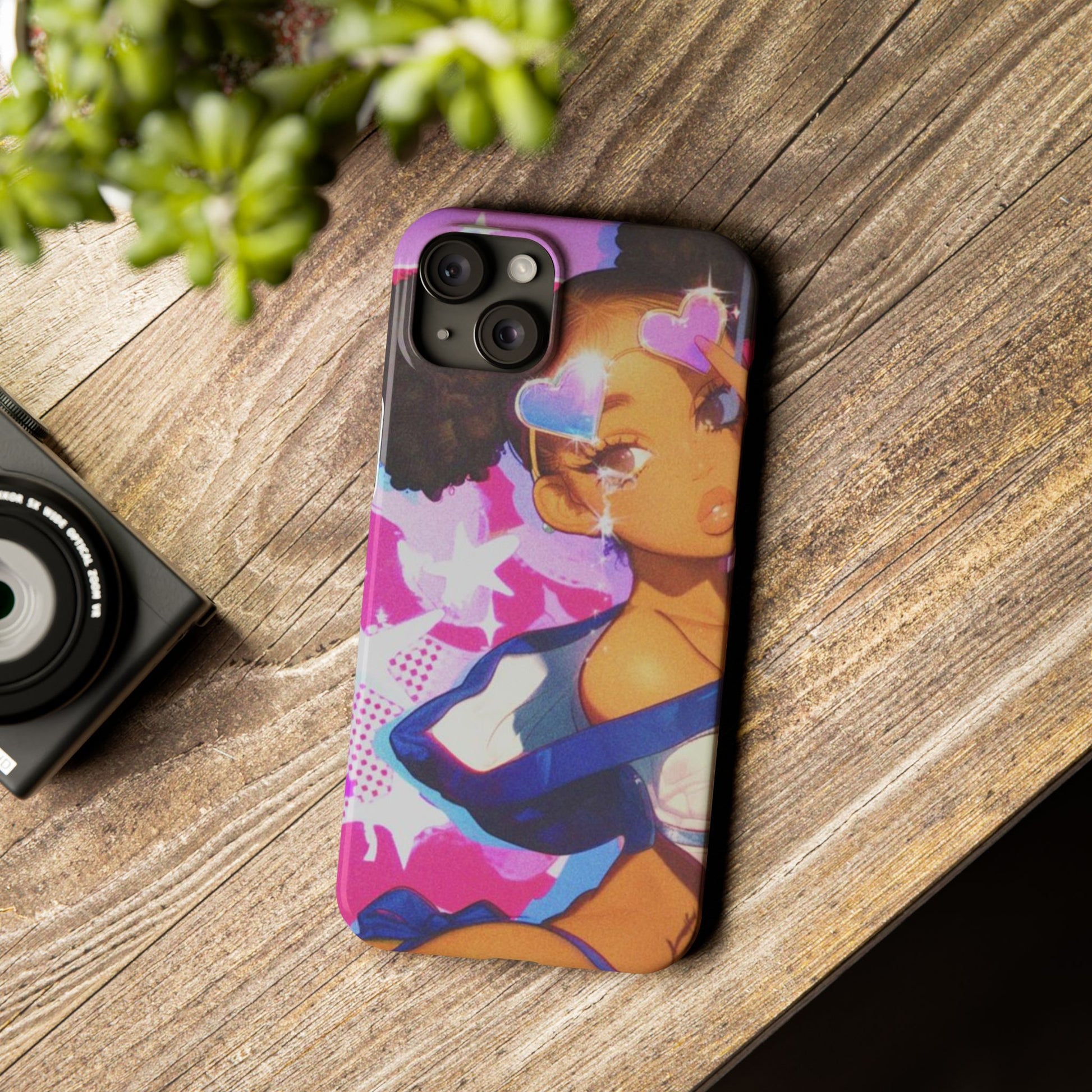 Colorful Anime Slim Phone Cases | Cute Phone Cover, Kawaii Aesthetic, Cartoon Girl, Gifts for Her, Trendy Accessory