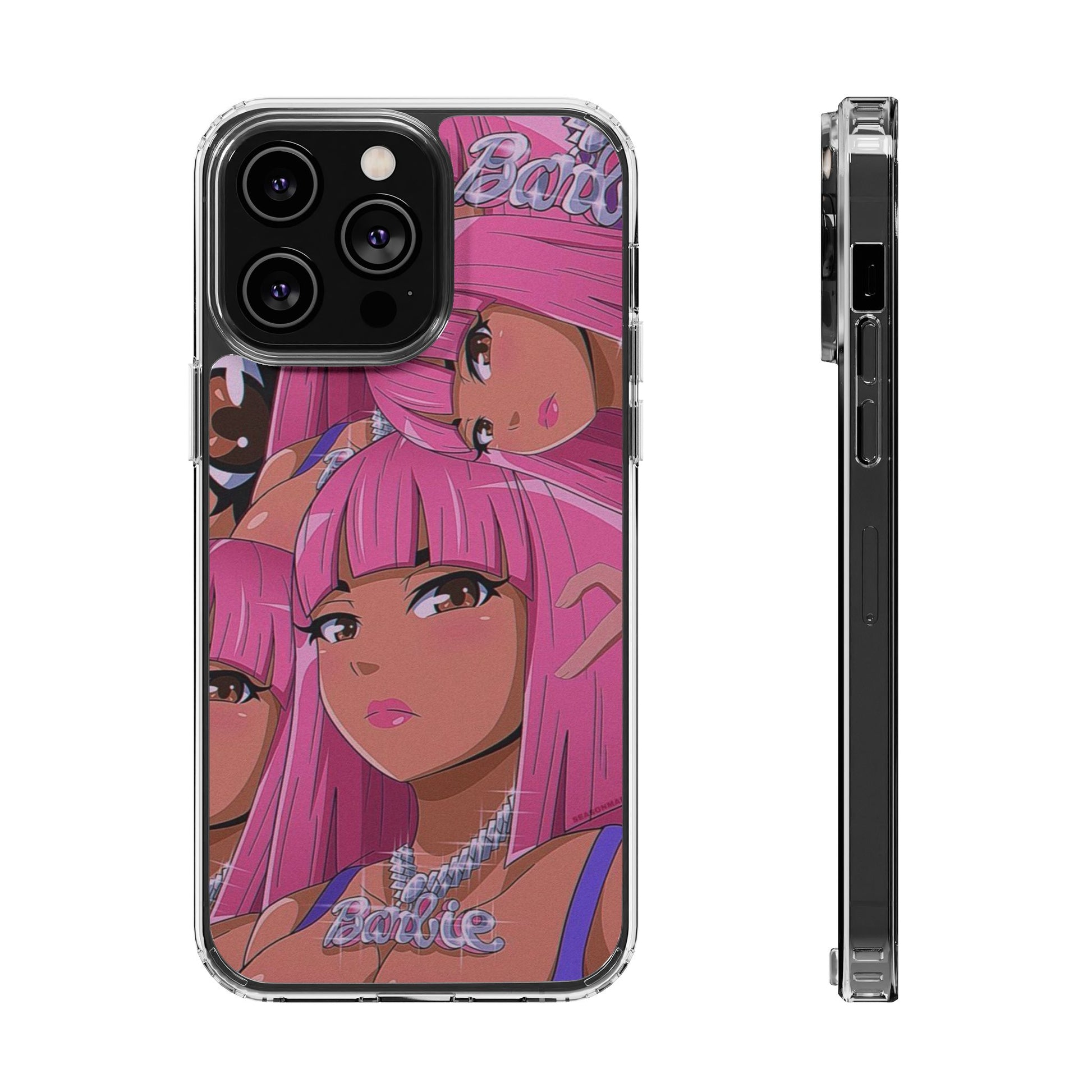 Barbie-Inspired Clear Phone Case - Trendy Protective Cover for Fashion Lovers