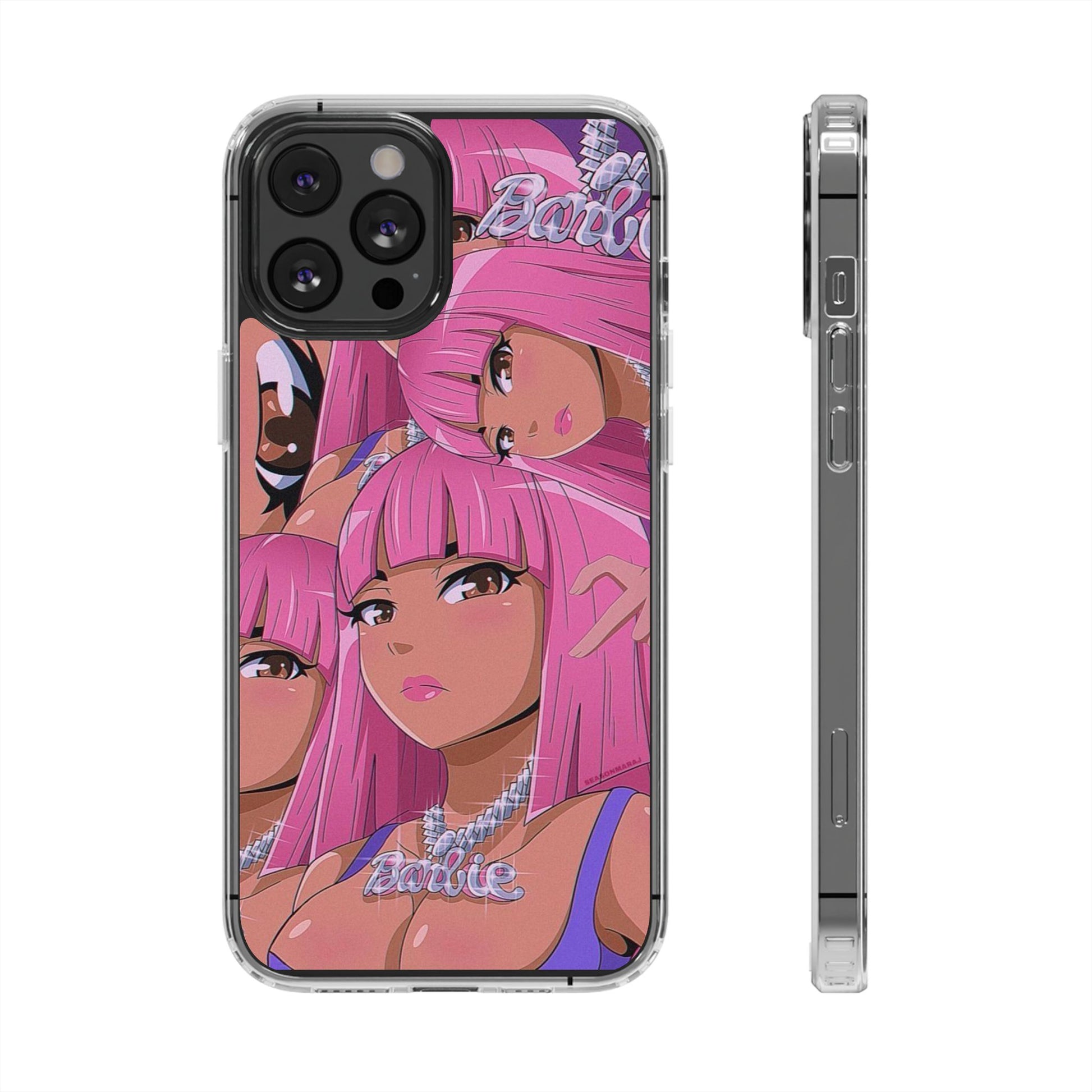 Barbie-Inspired Clear Phone Case - Trendy Protective Cover for Fashion Lovers