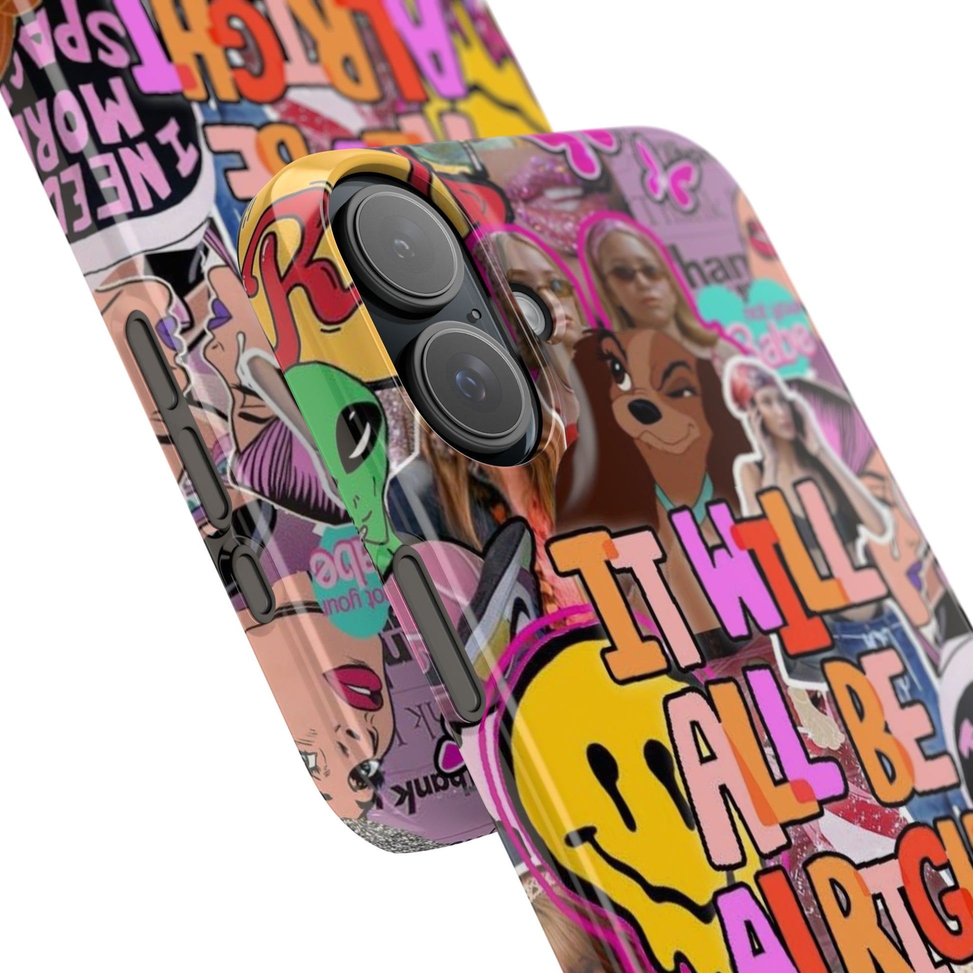 Vibrant Slim Phone Case - 'It Will All Be Alright' Collage Design