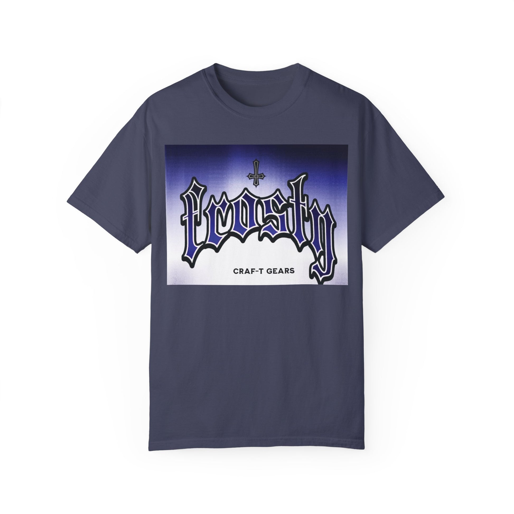 Frosty Male Garment-Dyed T-shirt - Cool Graphic Tee for Streetwear Lovers