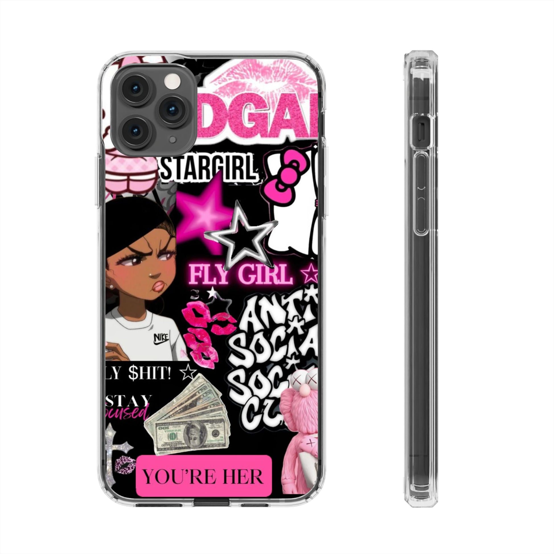 Trendy Clear Phone Case - Bold & Playful Design for Style Lovers
