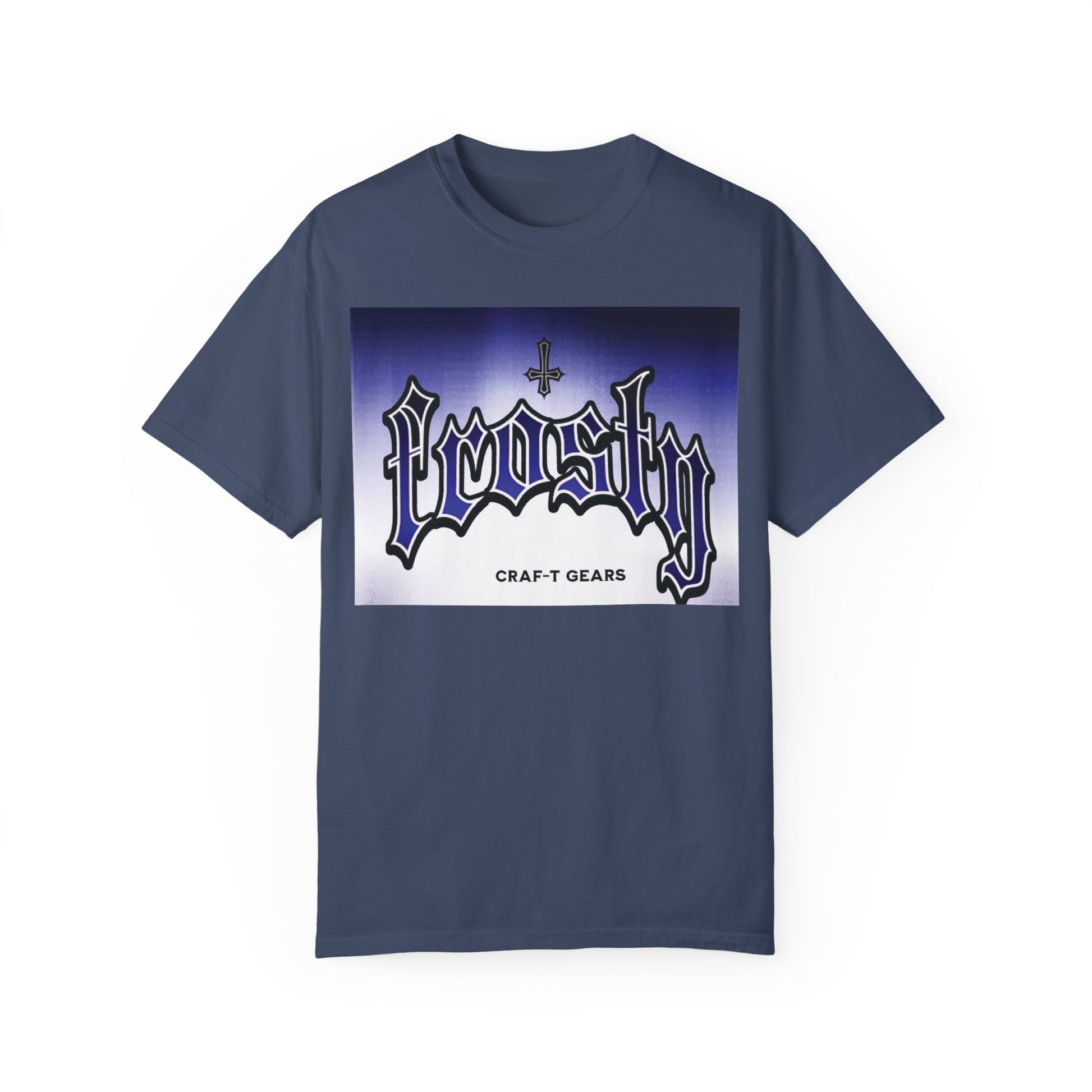 Frosty Male Garment-Dyed T-shirt - Cool Graphic Tee for Streetwear Lovers