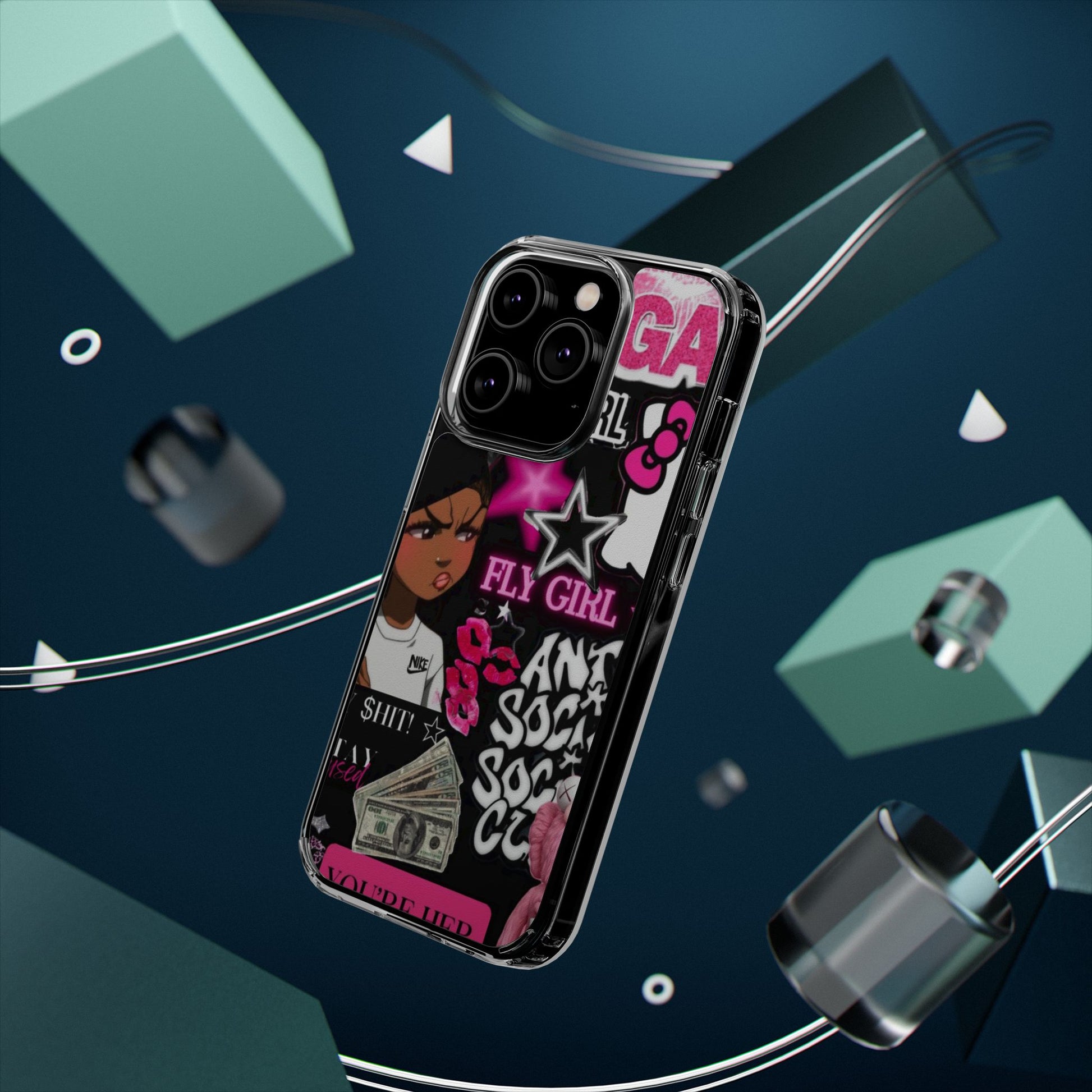 Trendy Clear Phone Case - Bold & Playful Design for Style Lovers