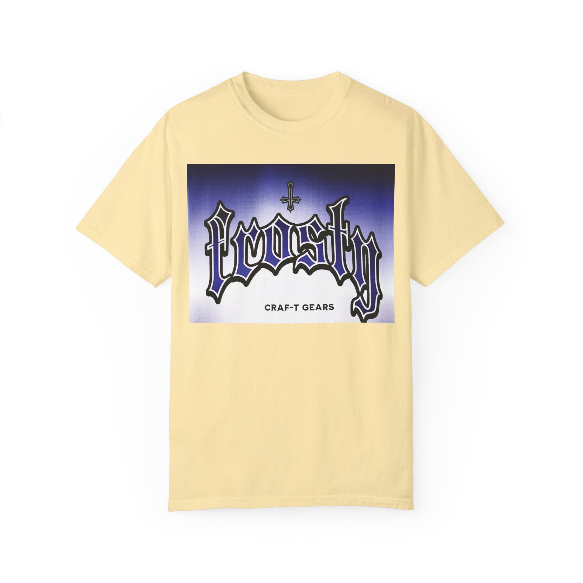 Frosty Male Garment-Dyed T-shirt - Cool Graphic Tee for Streetwear Lovers