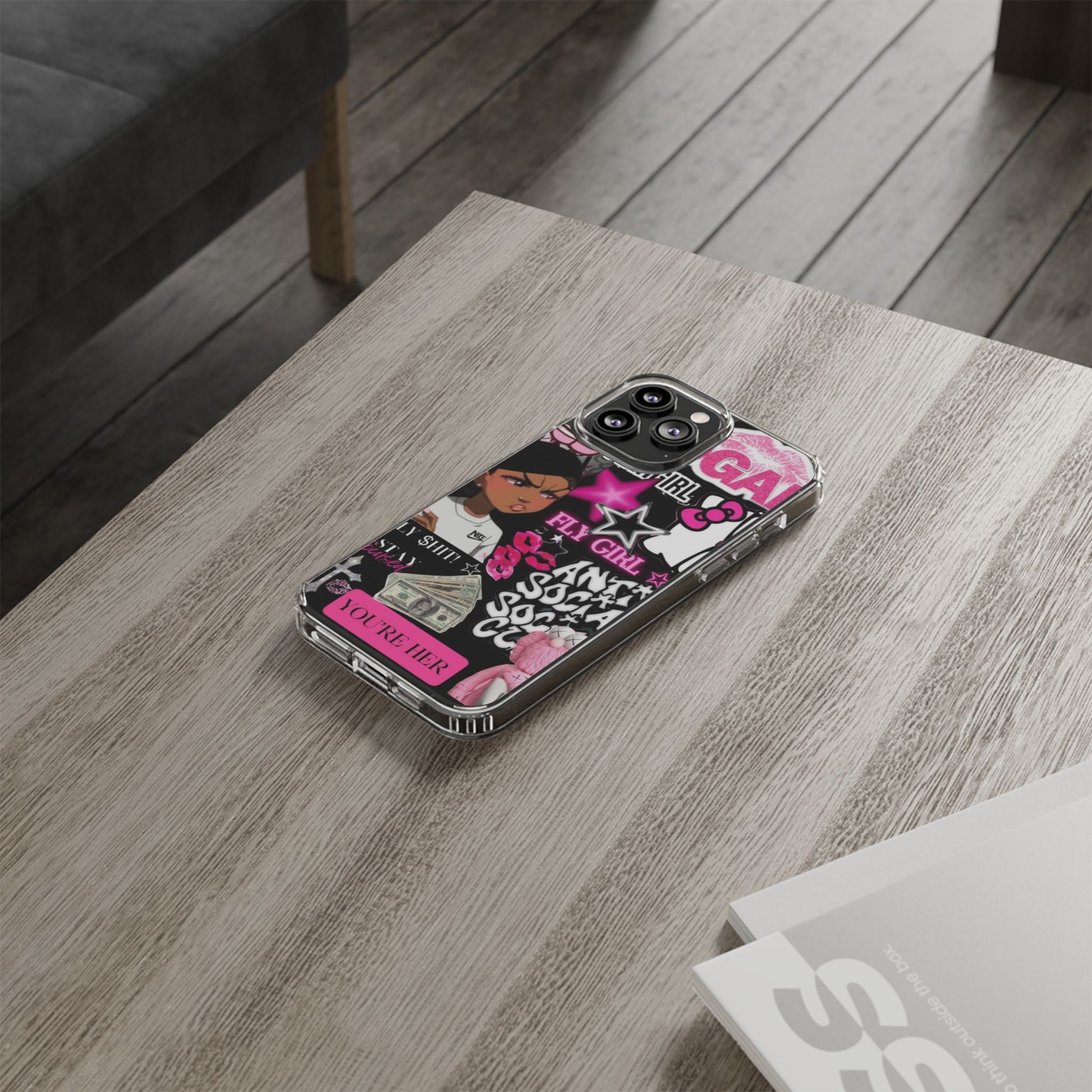 Trendy Clear Phone Case - Bold & Playful Design for Style Lovers