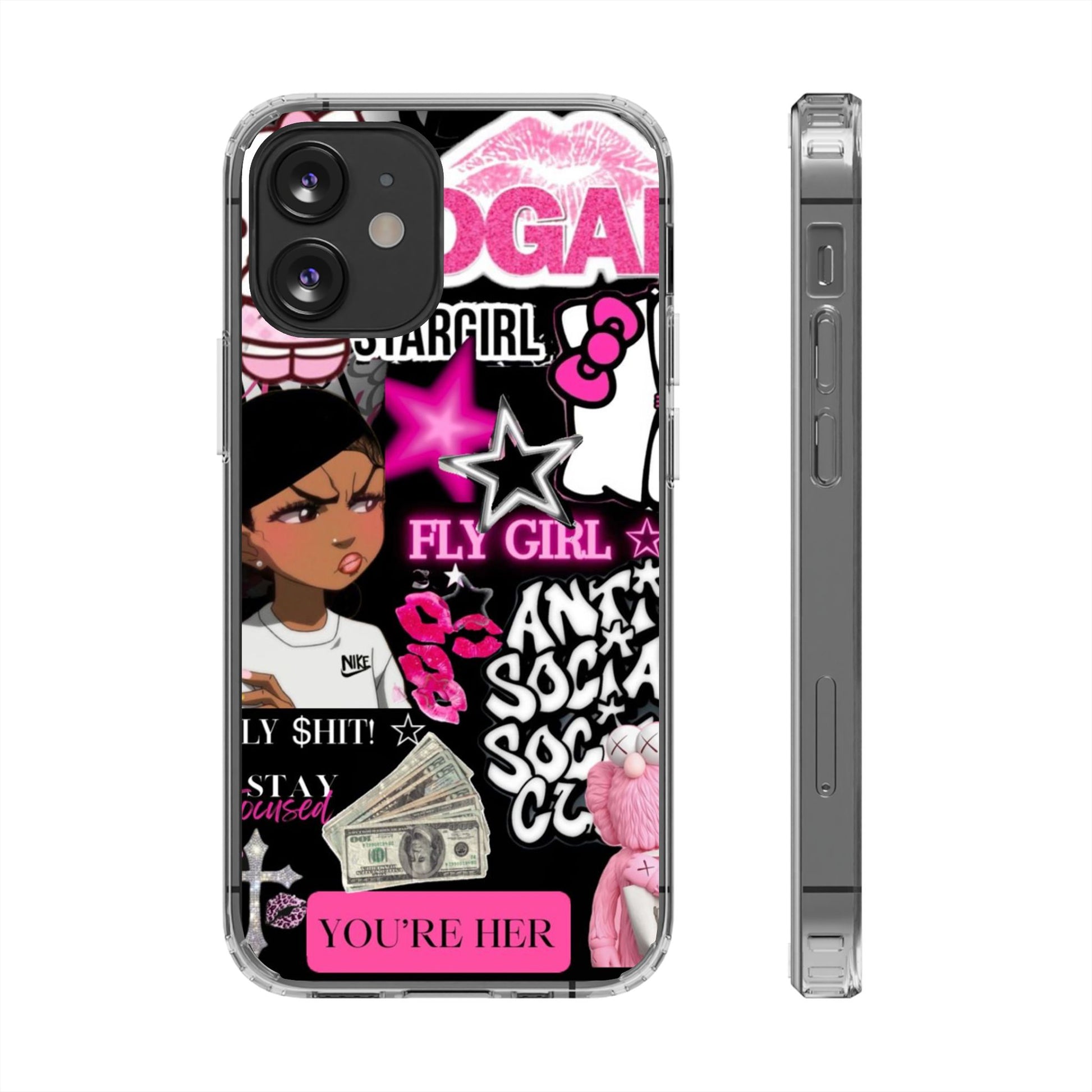 Trendy Clear Phone Case - Bold & Playful Design for Style Lovers