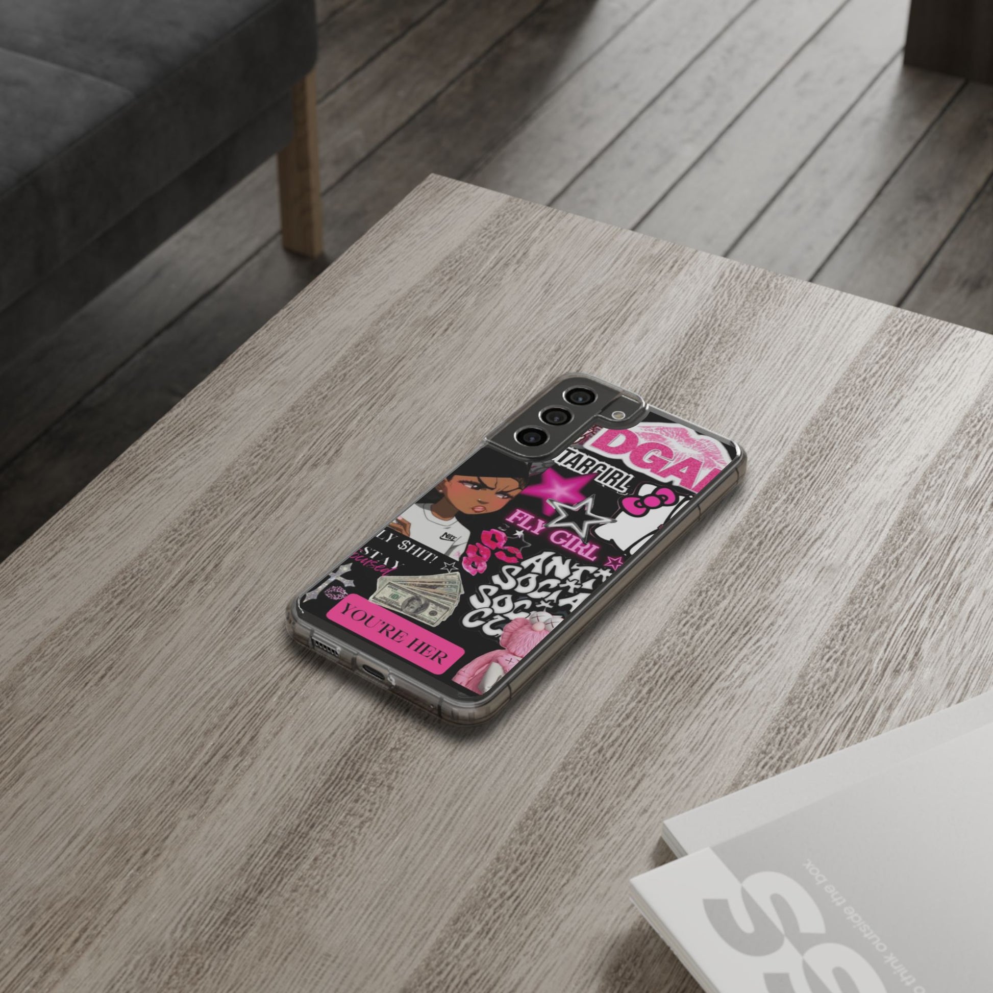 Trendy Clear Phone Case - Bold & Playful Design for Style Lovers