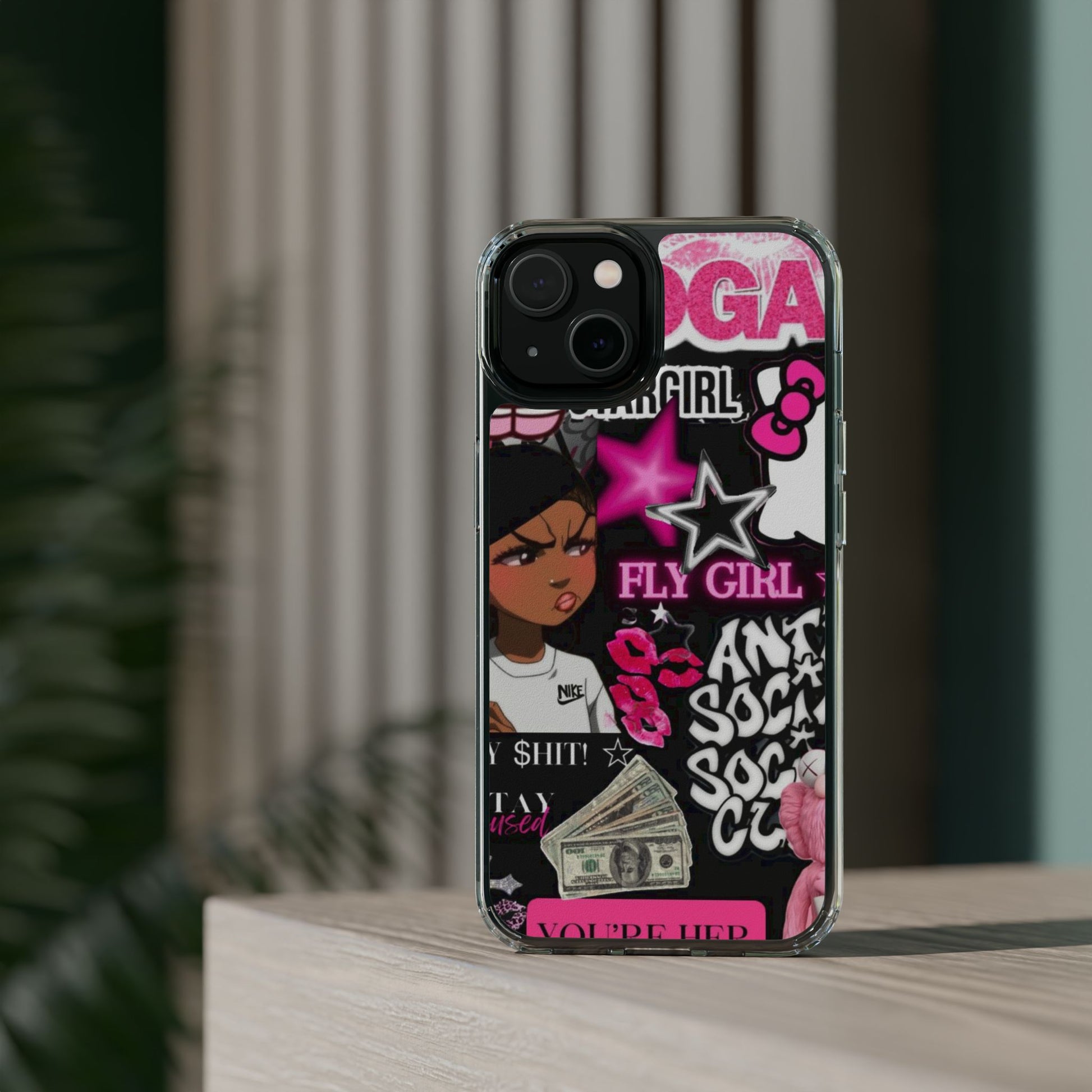 Trendy Clear Phone Case - Bold & Playful Design for Style Lovers