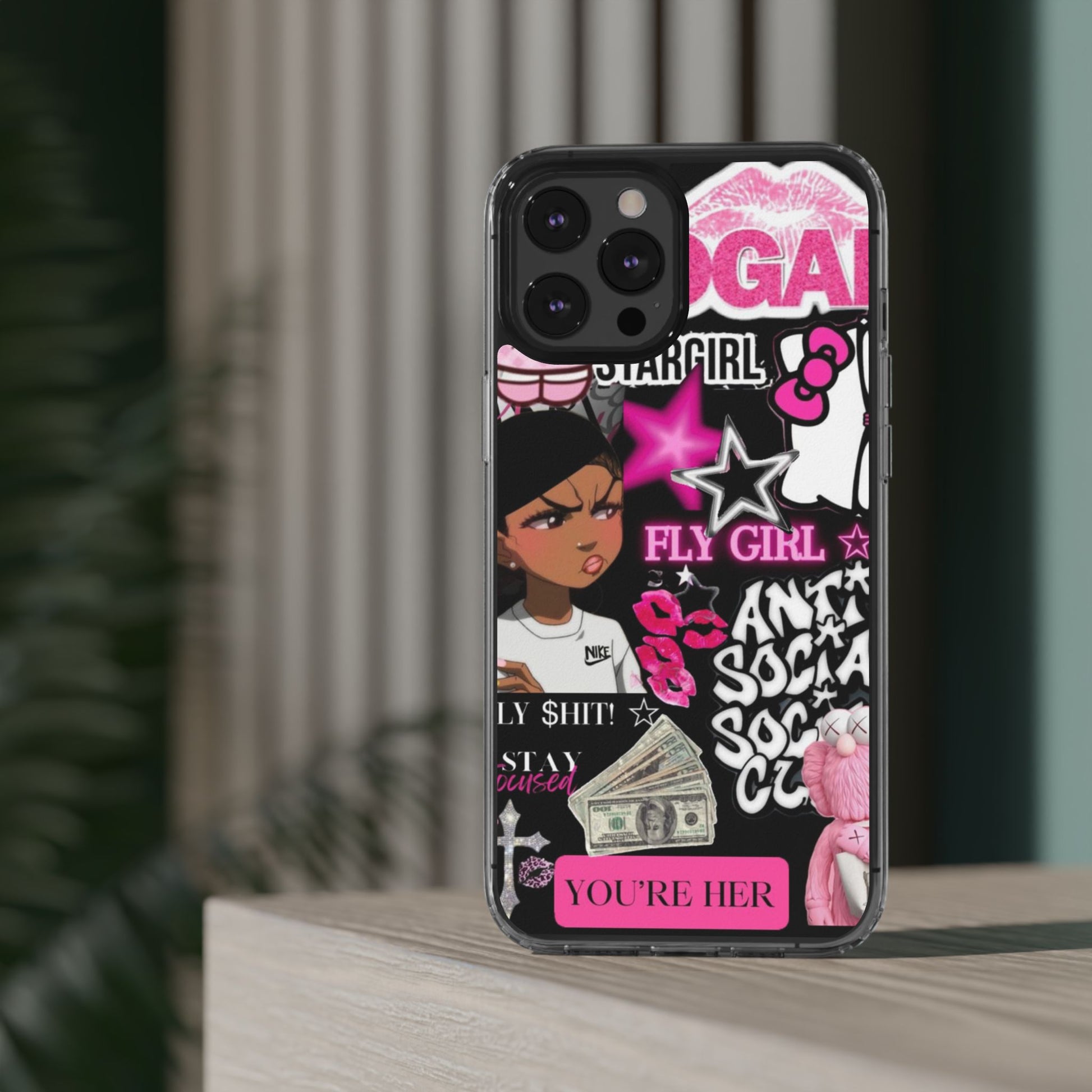 Trendy Clear Phone Case - Bold & Playful Design for Style Lovers