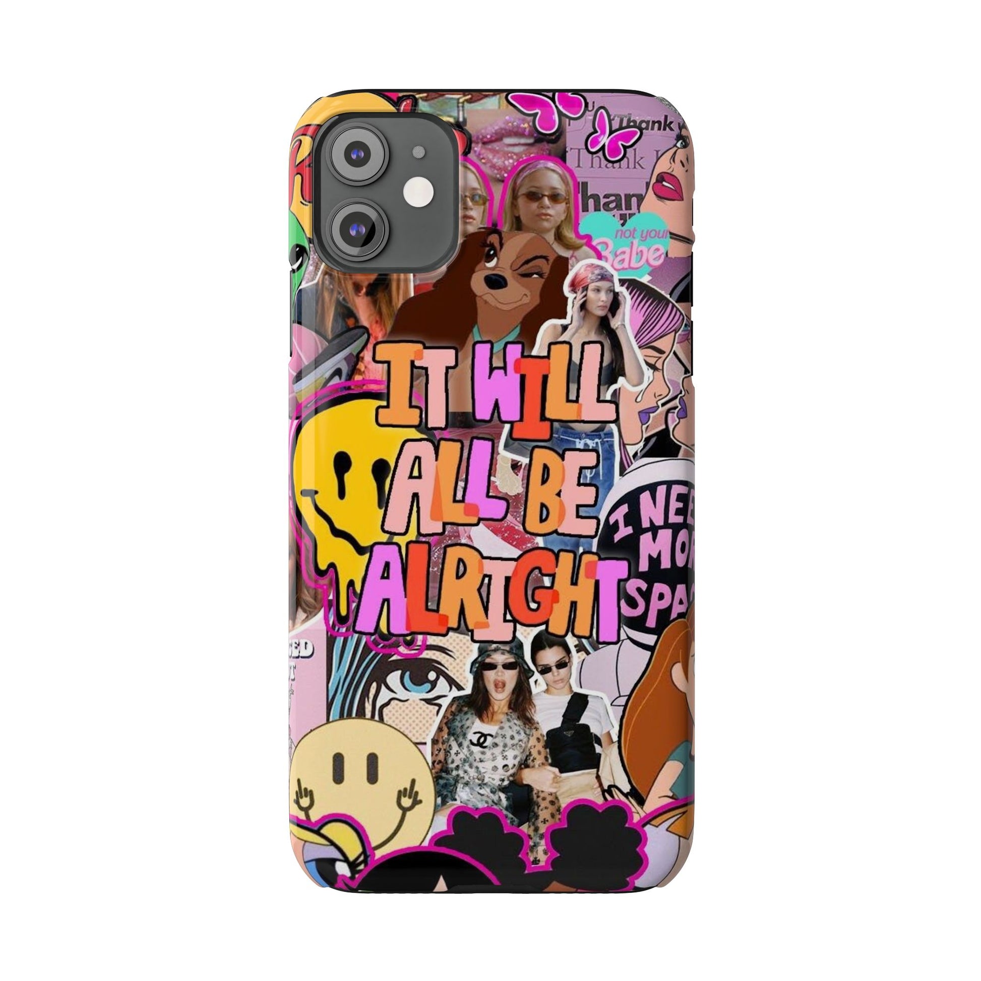 Vibrant Slim Phone Case - 'It Will All Be Alright' Collage Design
