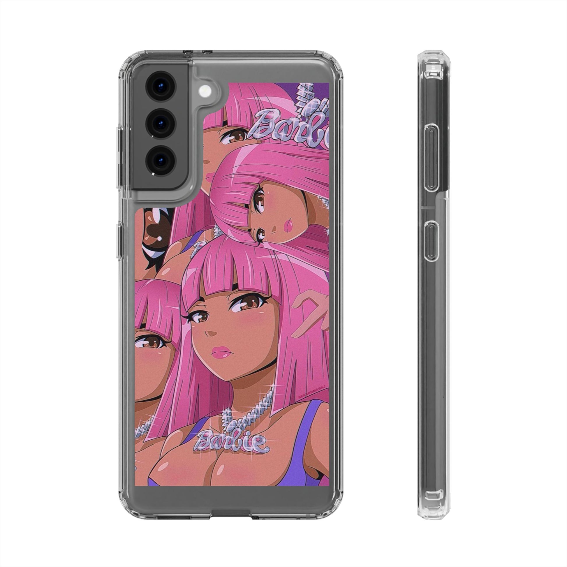 Barbie-Inspired Clear Phone Case - Trendy Protective Cover for Fashion Lovers