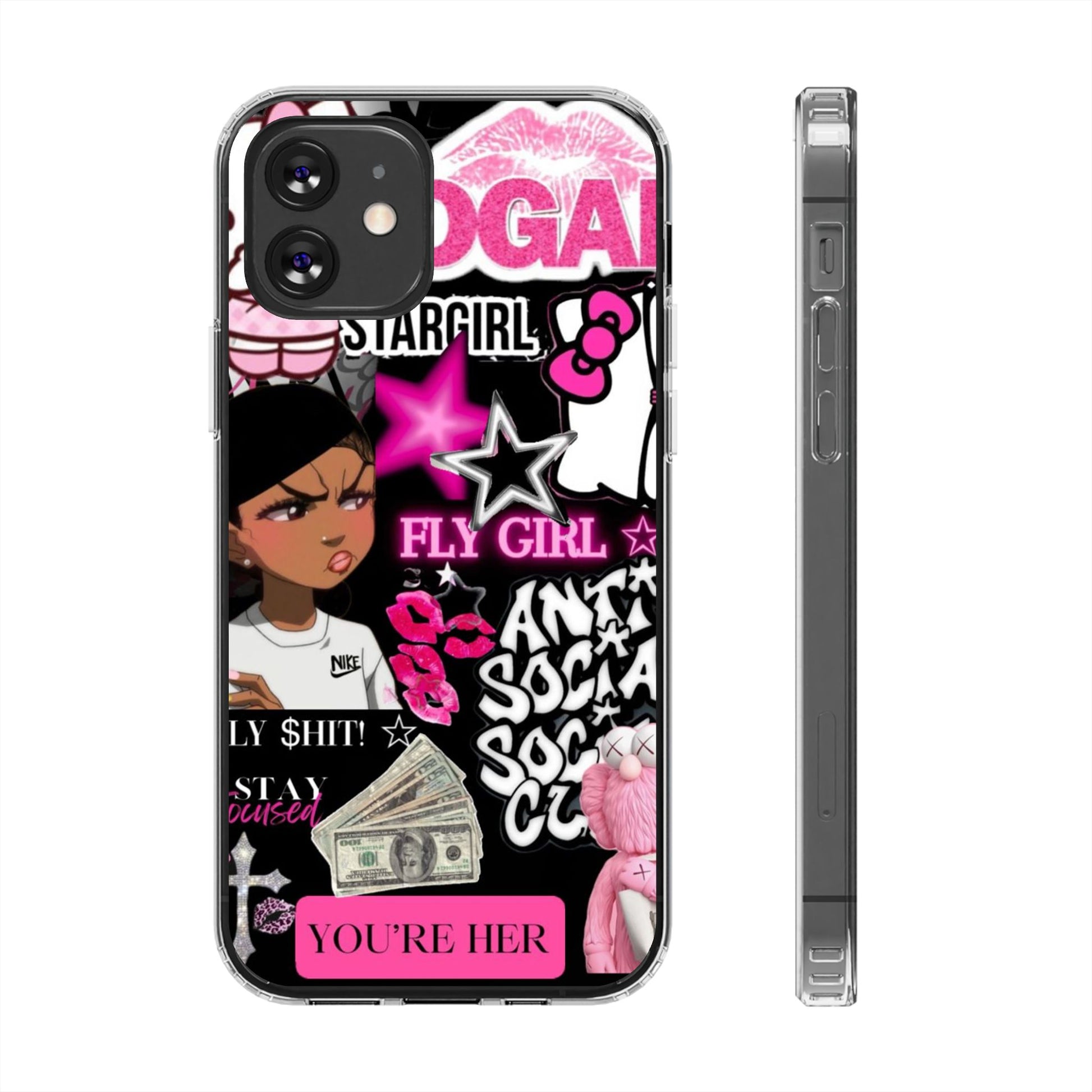 Trendy Clear Phone Case - Bold & Playful Design for Style Lovers