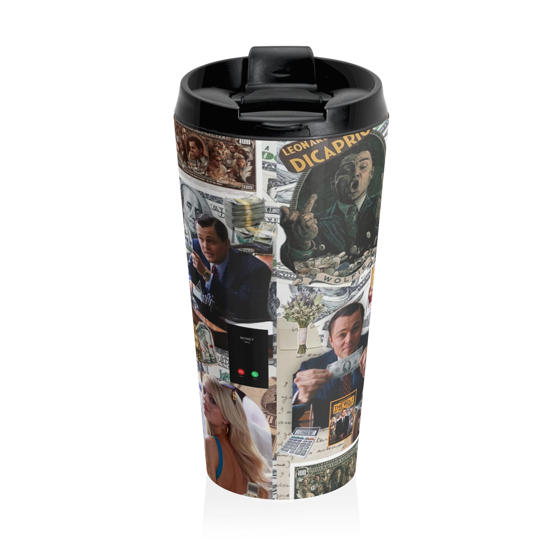 Pop Culture Collage Stainless Steel Travel Mug - Perfect for Movie Lovers!