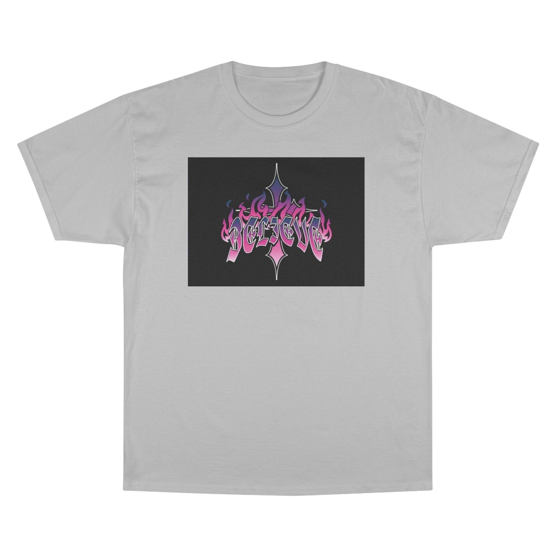 Champion Graphic Tee - Edgy Flame Design, Perfect for Streetwear Lovers